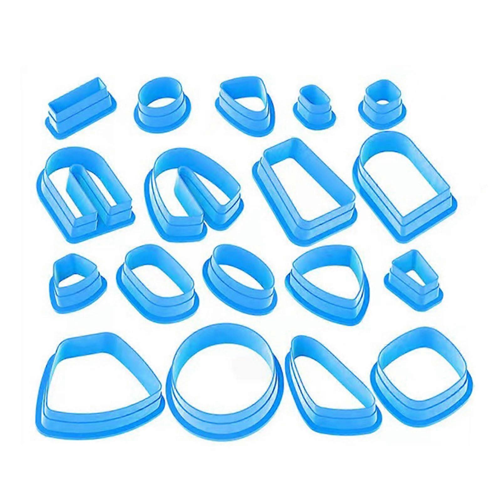 18pcs Jump Ring Cutter Frame Jump Ring Cutter Small Earring Cutters Various Shape Plate Tools for Jewelry Making Blue