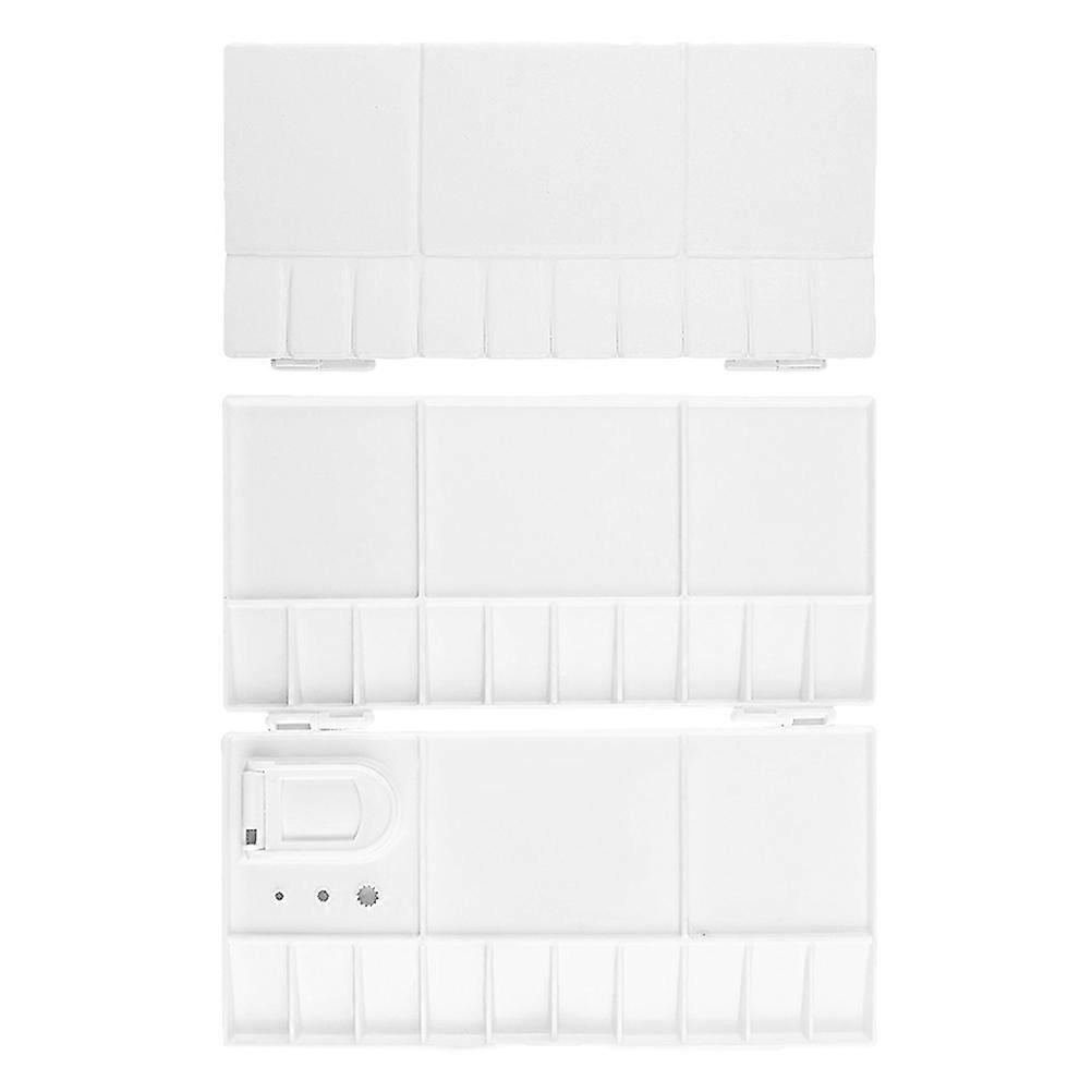 Empty Watercolor Case ABS Material Portable Paint Mixing Tray 25-Slot White 20.30X10.50X1.50CM for Studio Use 2Set