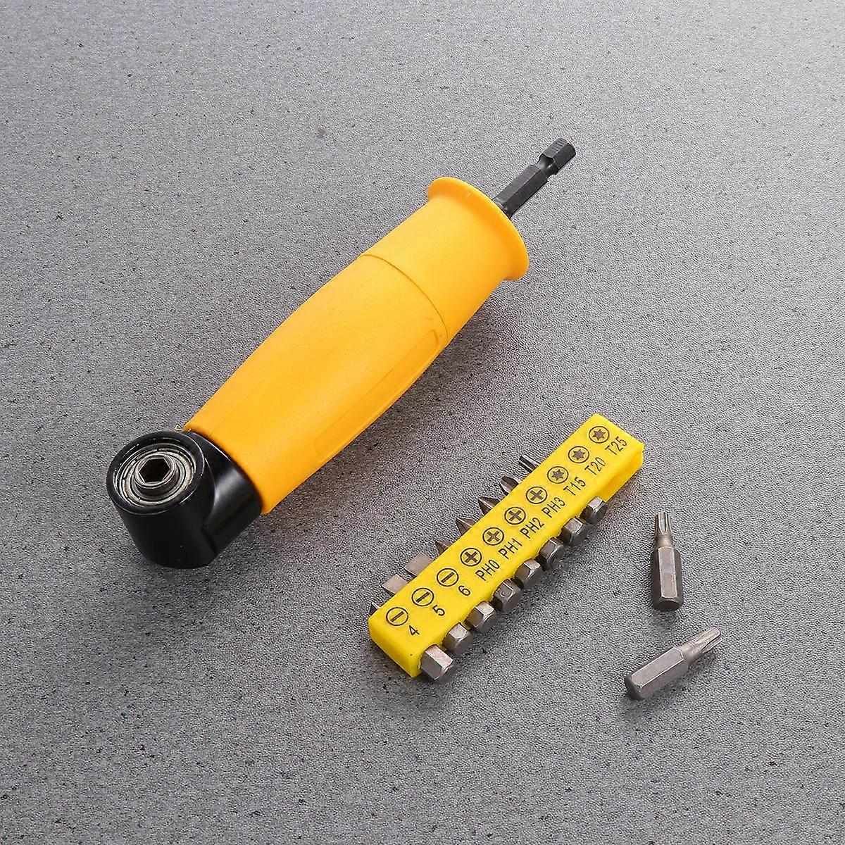 Right Angle Drill Attachment Electric Drill Adapter Square 90 Degree Angle Chrome Vanadium Steel For Diy Enthusiasts 1 Set
