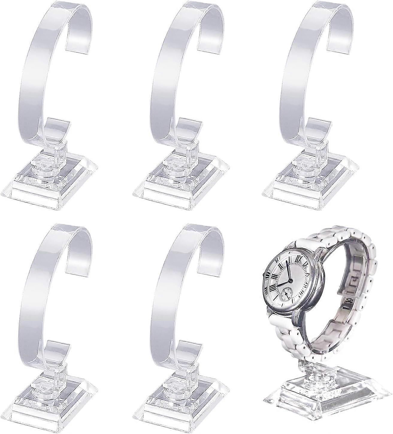 6 Pieces Watch Stand, Transparent Watch Holders Plastic Type C