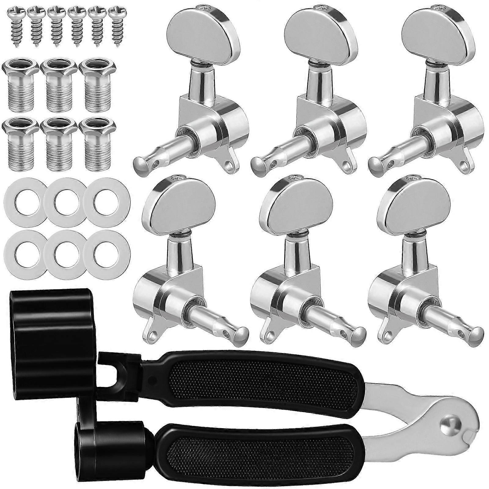 Half Enclosed Guitar Tuning Pegs with String Winder – Versatile Machine Heads for Easy Tuning and Maintenance – Essential for Guitar Enthusiasts and