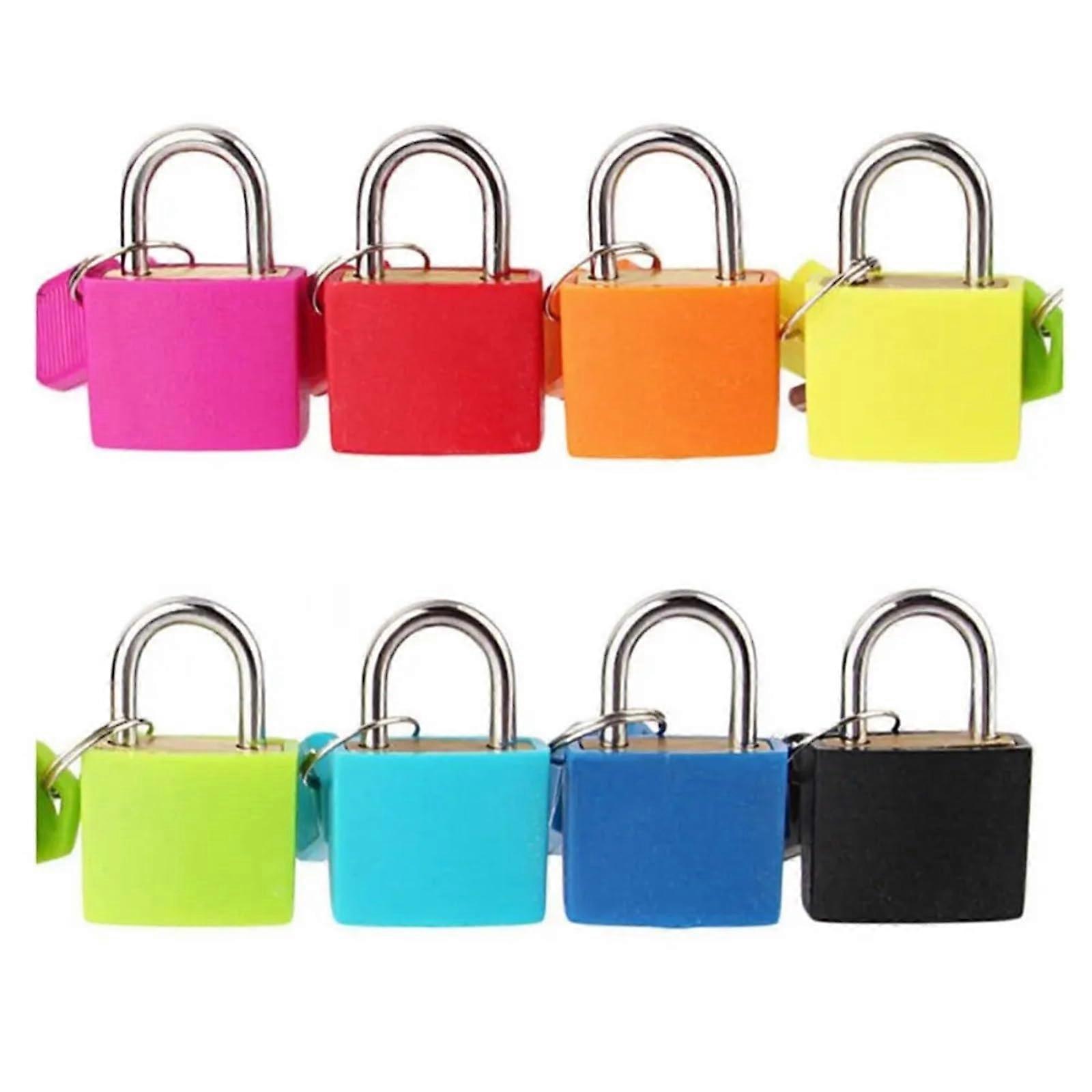 23mm Small Colored Padlock for Cabinet, Drawer, Diary, Book Bag, Mini Lock with 2 Keys, Travel Luggage, Suitcase, Padlock, 1 Piece (23mm Yellow)