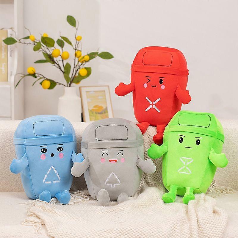 New Cartoon Classification Trash Can Plush Toy Bedside Cushion Pillow Doll 40cm _a