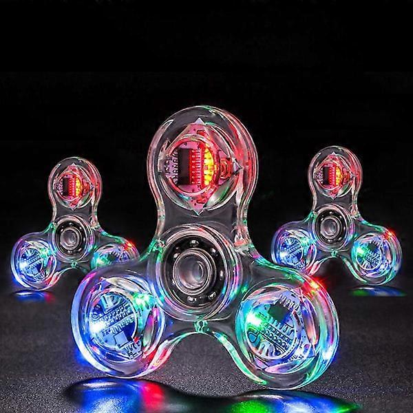 3 par selvlysende LED Spinning Legetøj - Transparent B