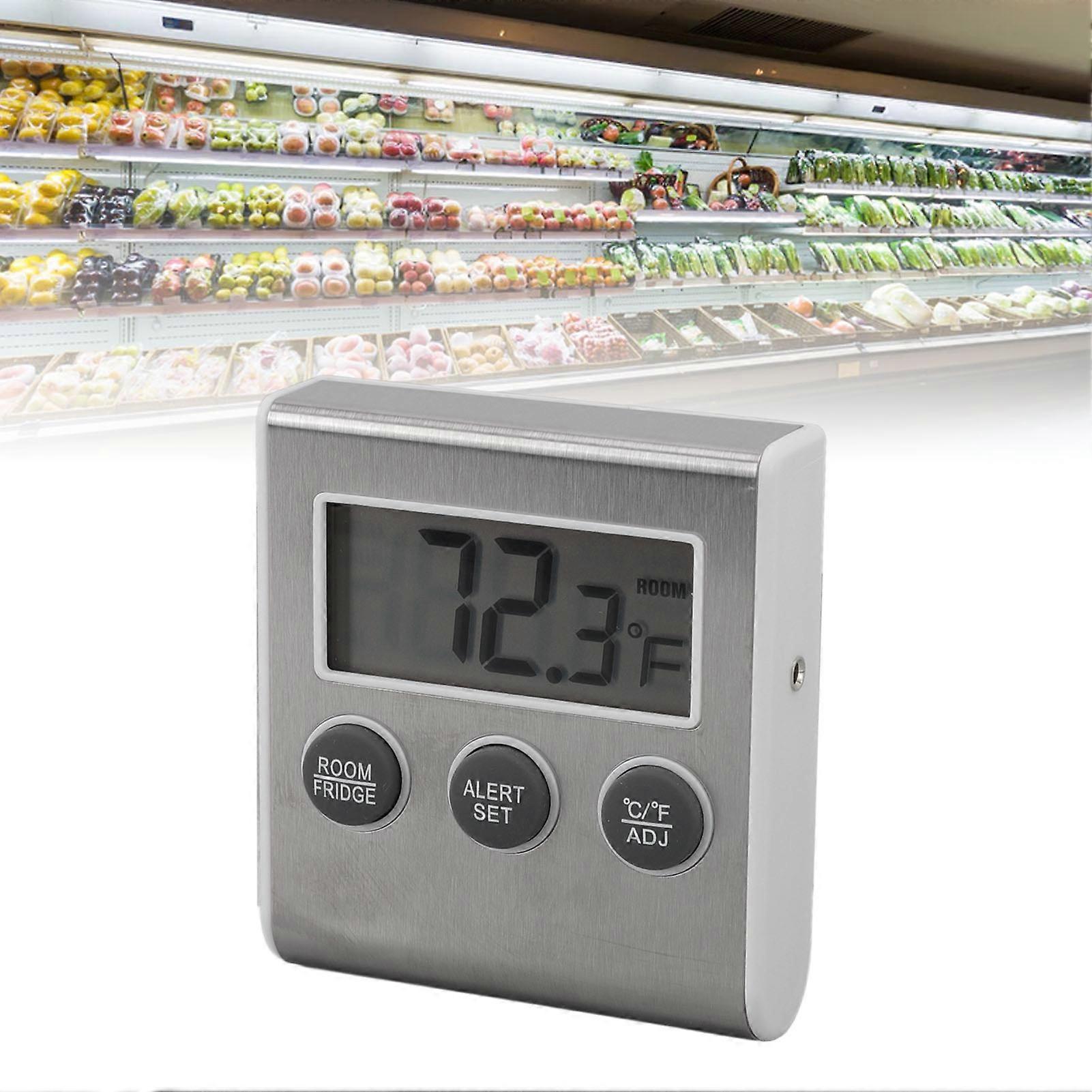 Digital Fridge Thermometer Alarm Memory Function Small Freezer Thermometer with Magnet for Laboratory White 
