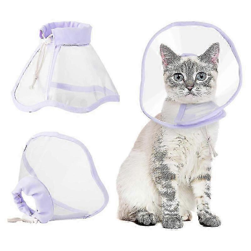 Soft Cat Recovery Collar - Adjustable Elizabethan Cone for Surgery, Ideal for Kittens, Mini Dogs & Rabbits