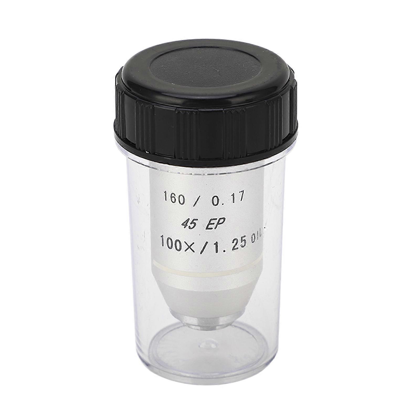 Achromatic Microscope Objective 100X Standard RMS Thread Spring Protection Biological Microscope Objective Lens