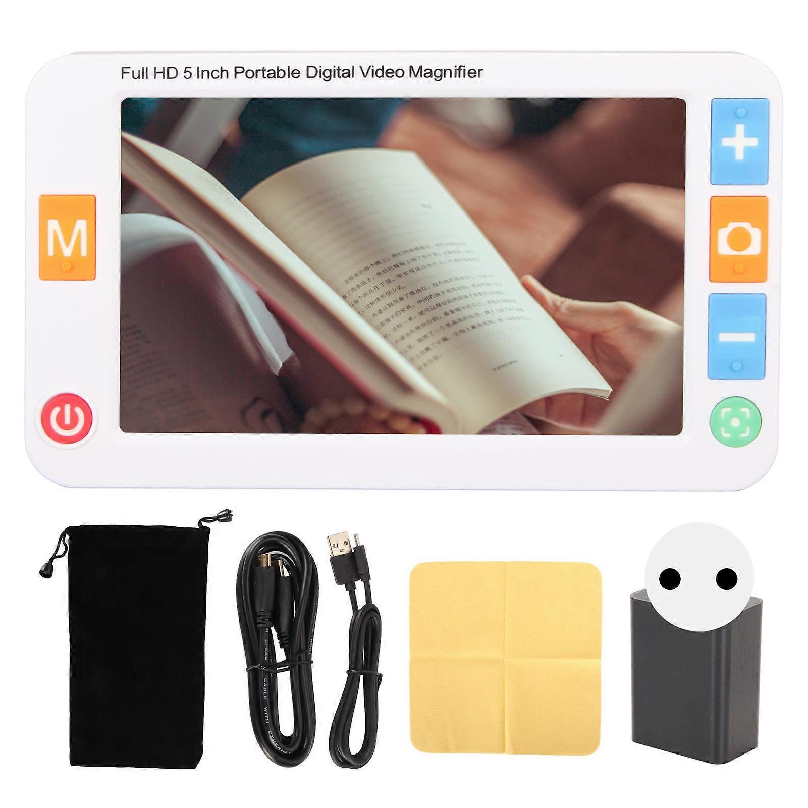 5.0 Inch Portable Digital Video Magnifier with 2X‑32X Zoom, 26 Color Modes, EU Plug