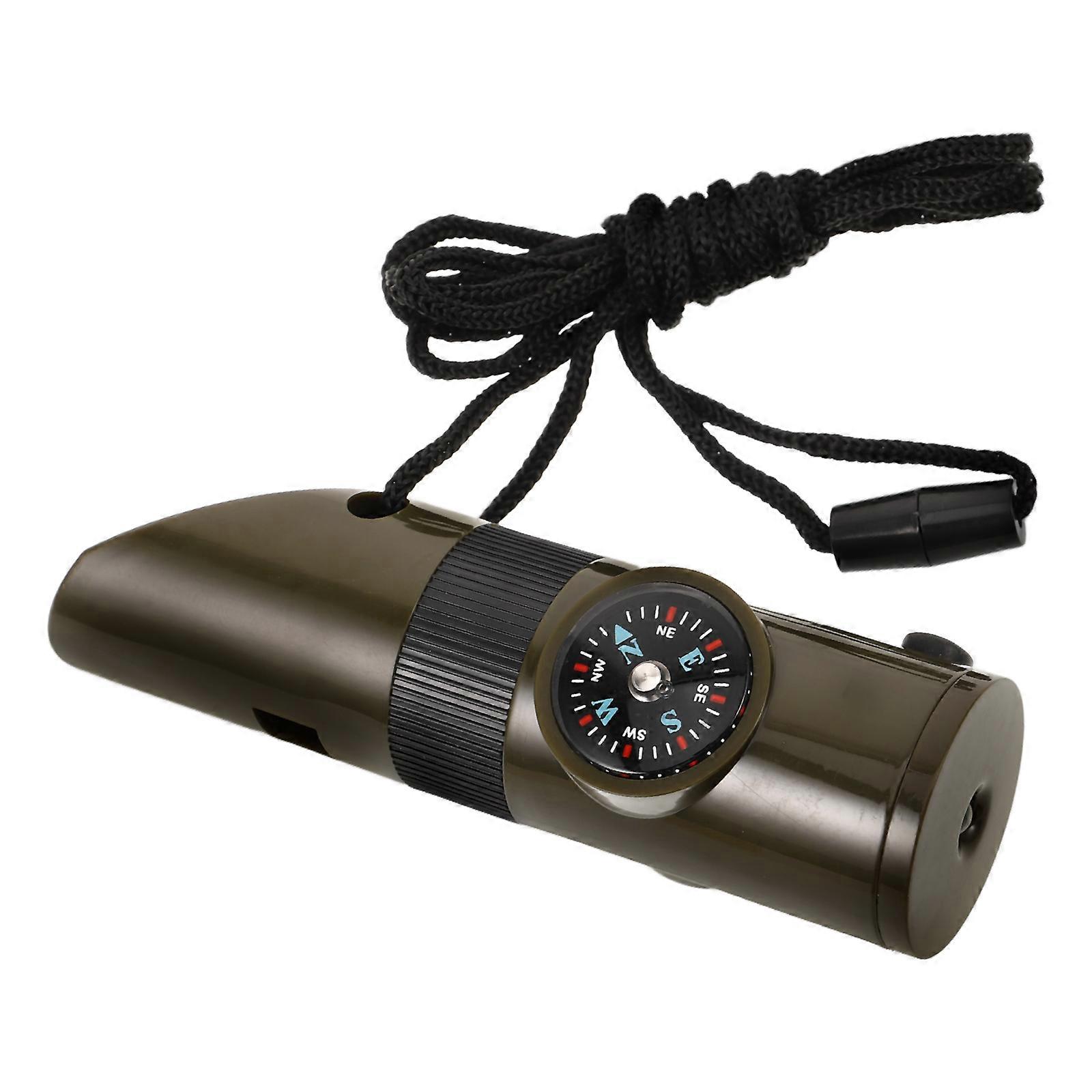 Survival Whistle with Thermometer Compass for Outdoor Emergency Use Multi ABS Lightweight