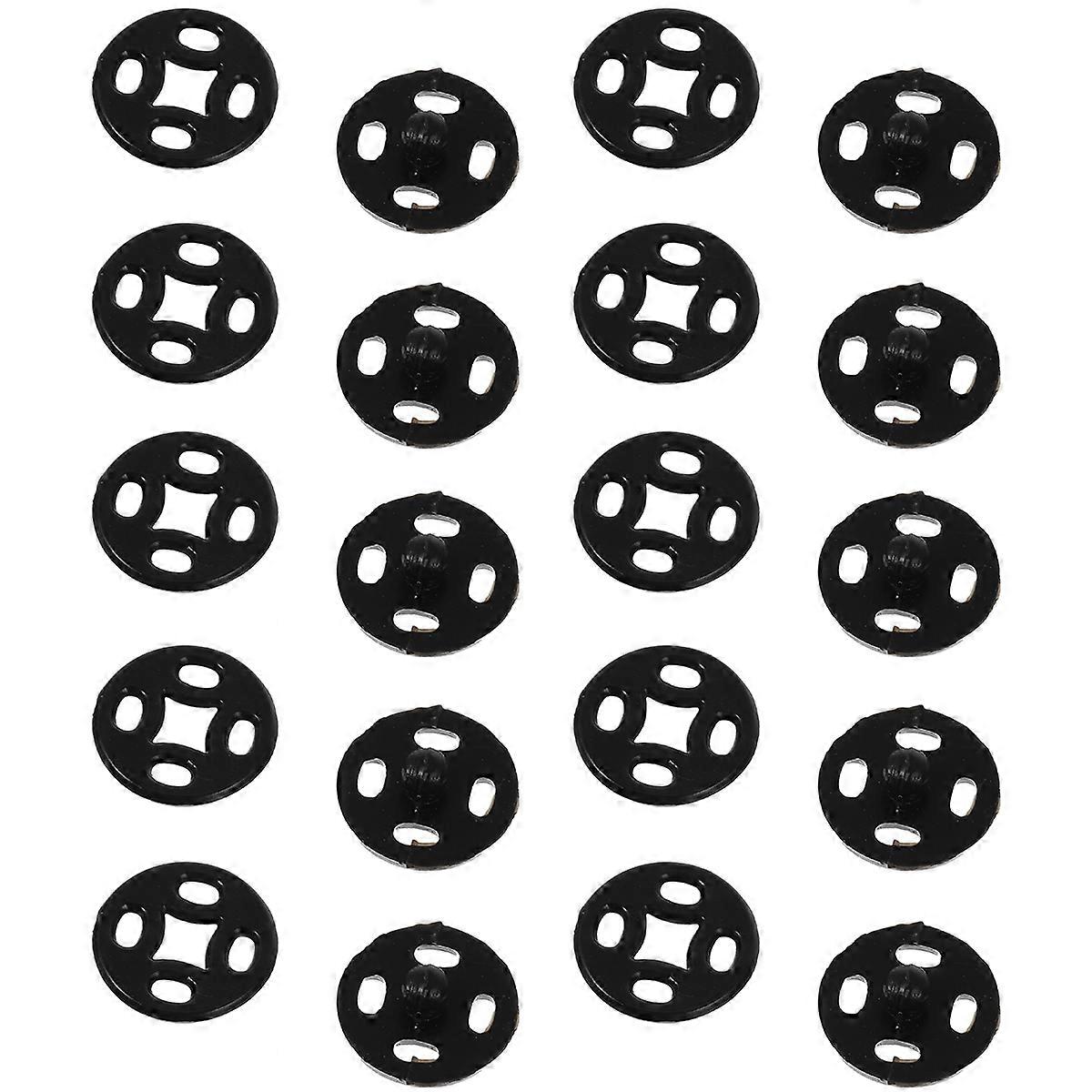 Black Plastic Snap Buttons for Clothes Crafting Projects with Smooth Surface 10mm