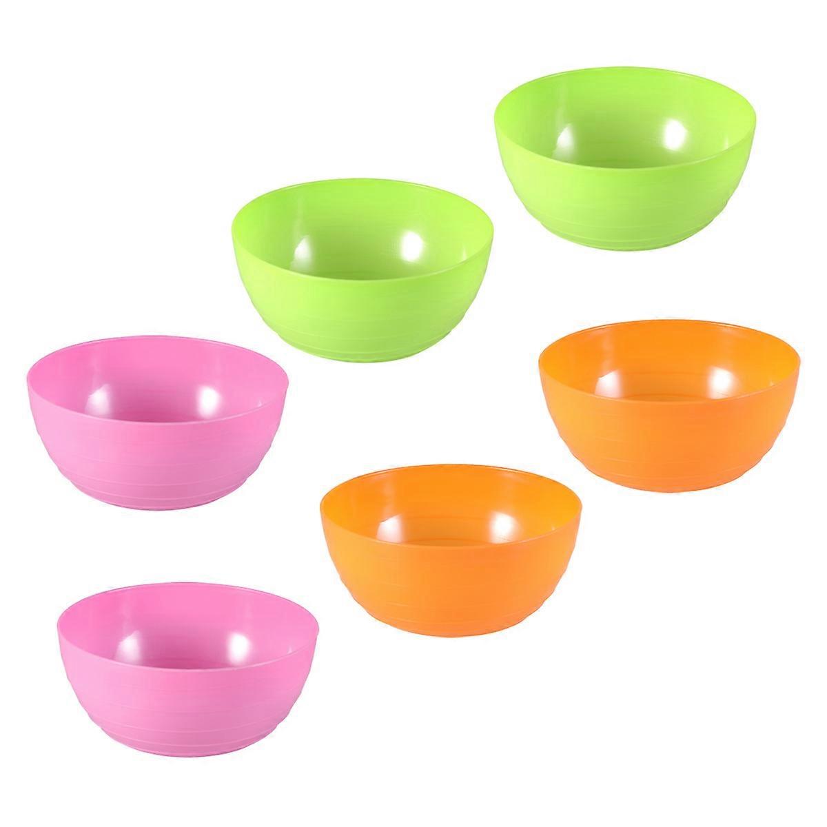 Assorted Color Serving Bowls for Kitchen Use 6 Pack Microwave Safe Dishwasher Safe 2 of Each Color