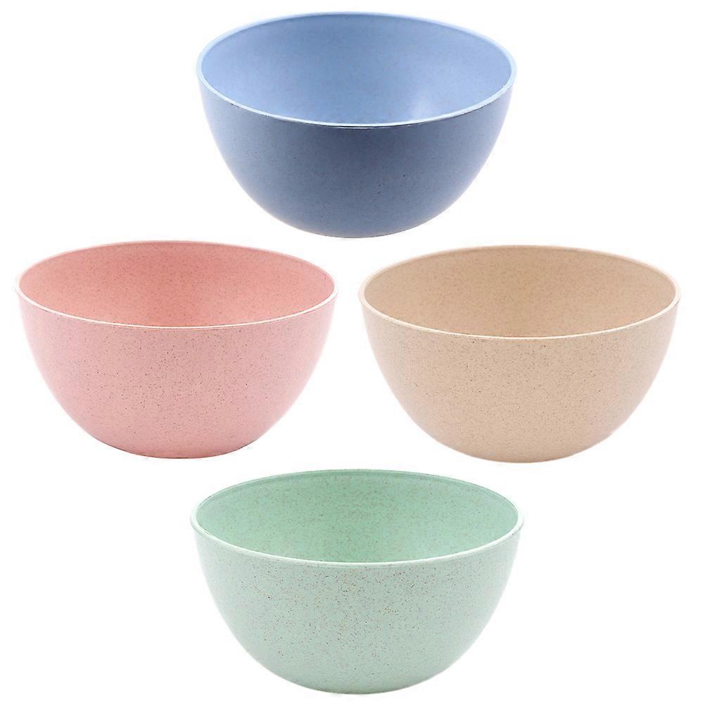 Straw Rice Bowl Set of 4 Assorted Colors for Home Lightweight Healthy Safe Easy to Clean