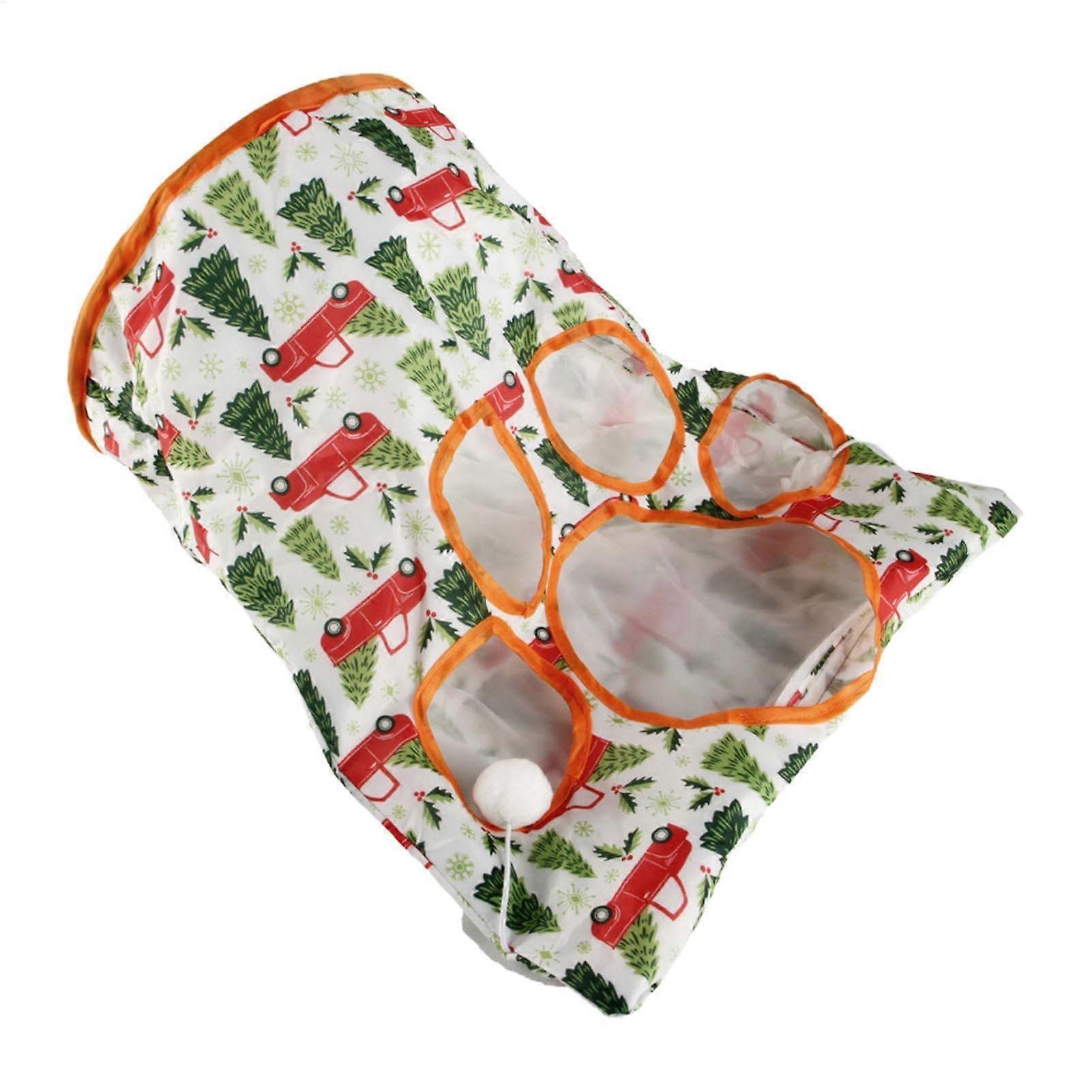 Katzentunnel Outdoor Cat Tunnel, Interactive Flexible Cat Toy With Plush Ball, For Kittens, Forest Pattern