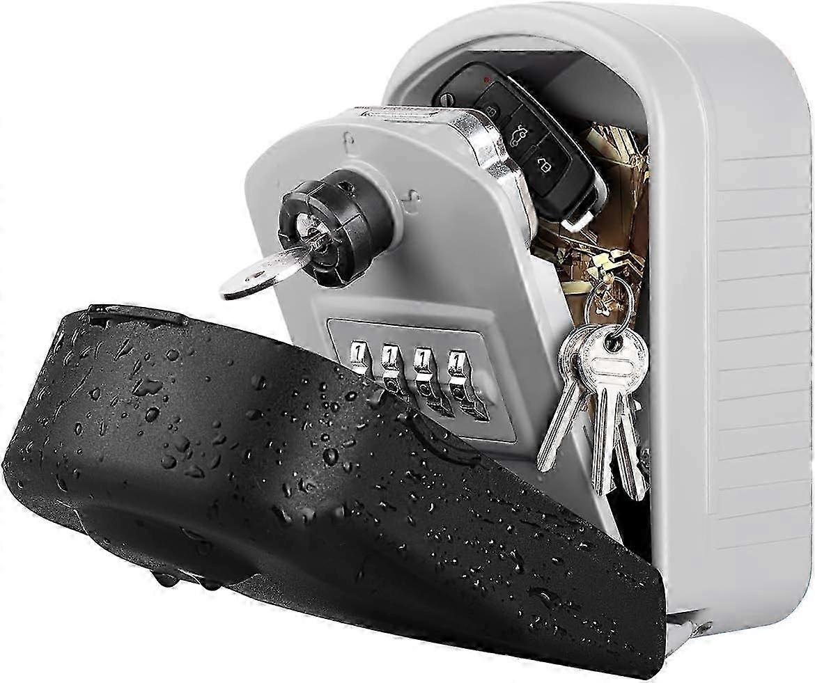 Secure Key Box Large Key Box with Code & Emergency Keys, Wall-Mounted Key Box (Gr BIZ