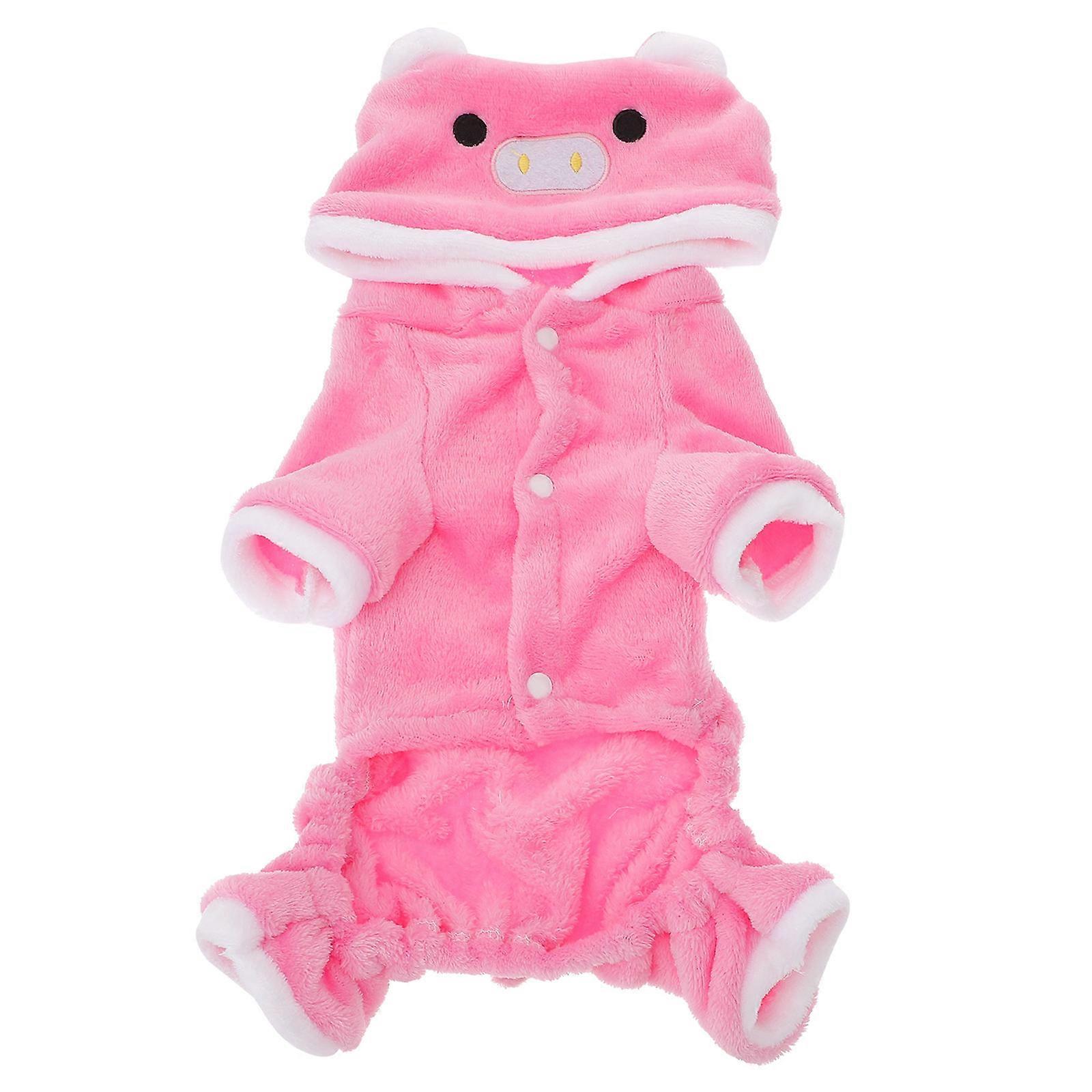 Pet Costume Small Dog Outfits Coral Fleece Plush Fabric Cosplay Photo Props Pink Color for Cat Dog Halloween Christmas 1Piece