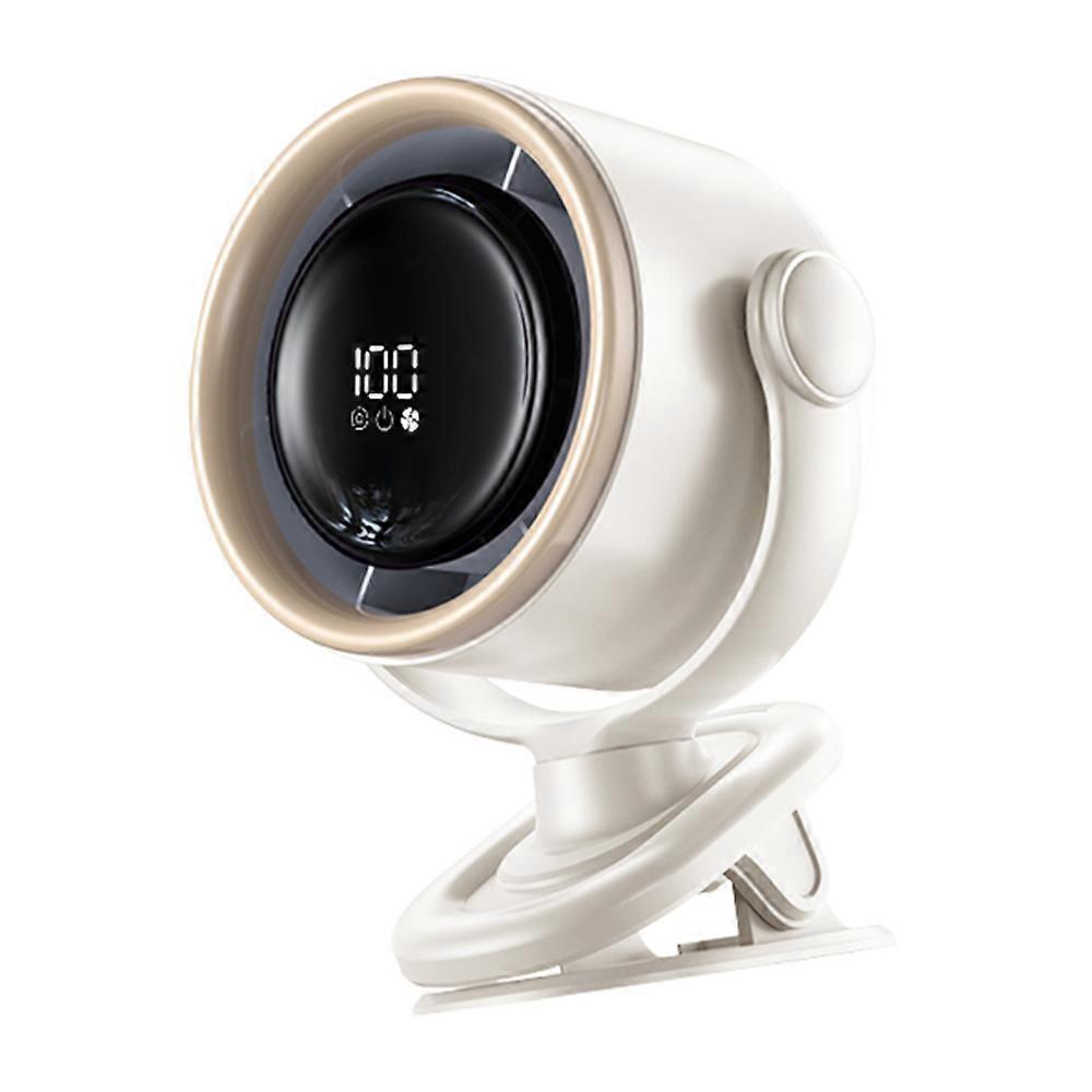 LS02 Desktop Bladeless Clip Fan Touch Control 180 Degree Oscillation Multi Wind Speed Summer Cooling Fan White