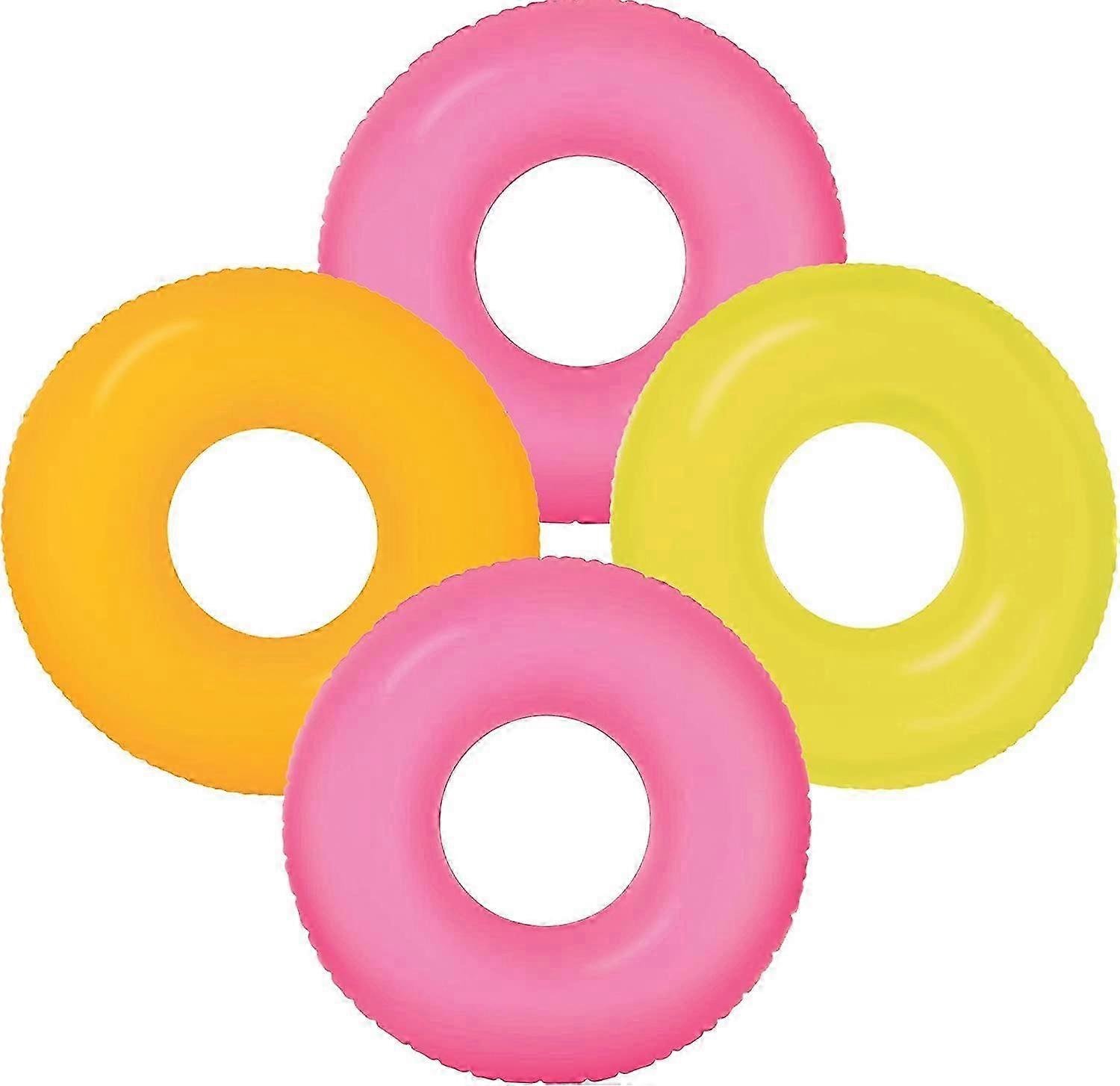 Inflatable Swimming Pool Set - 36" Diameter (4-Pack, Assorted Colours)