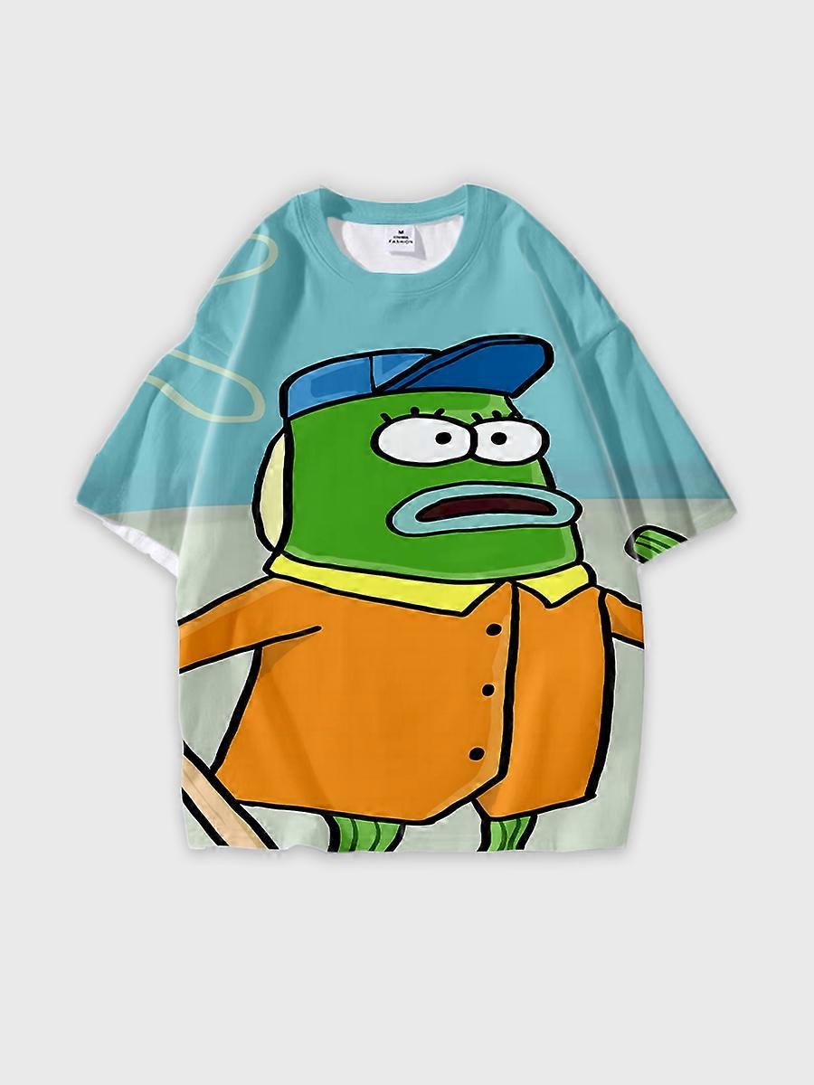 T-shirt round neck Anime Pattern loose short sleeve D1429