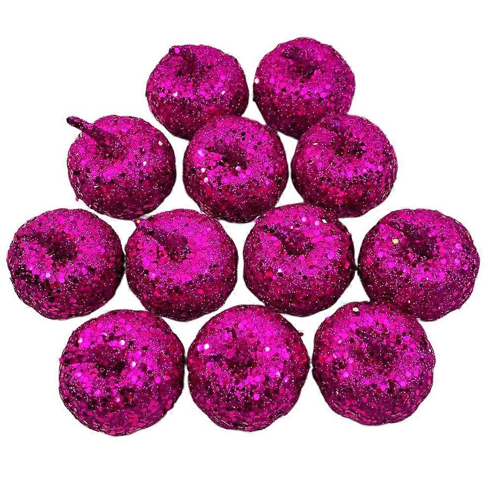 Simulation Pumpkin Fall Decorations for Table Halloween Party Table Props Rosy 5.6x5.6x6.5cm 12Pcs