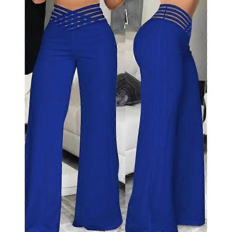 Women's Pant Hollow Belt Trousers Temperament Commuter Micro-ram Type Trousers High-waisted Casual Wide-legged Trousers