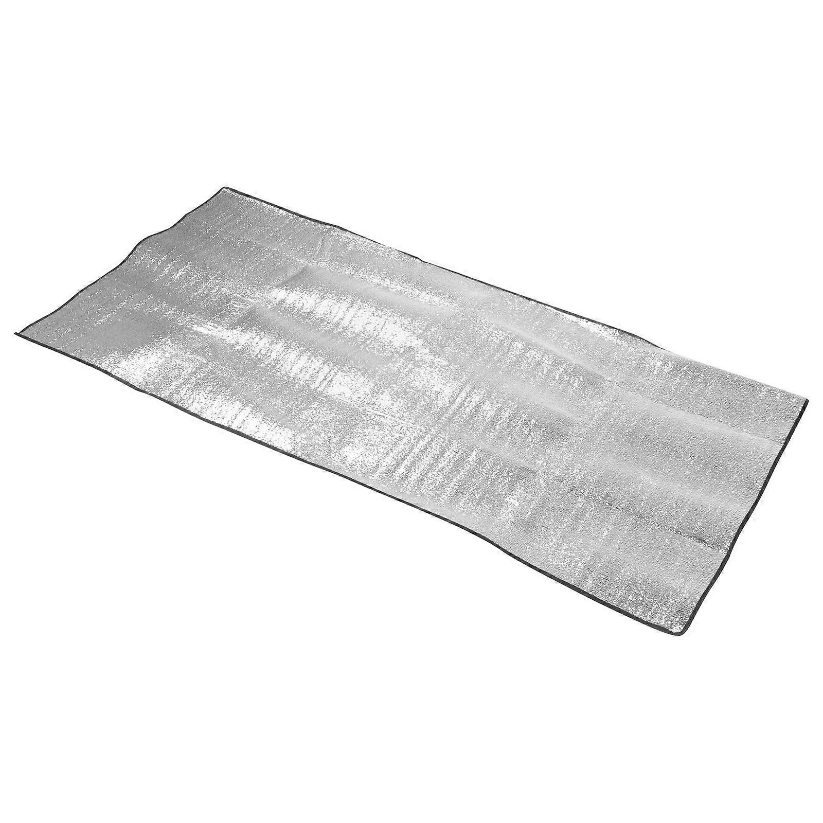 Camping Mat for Picnic and Beach Activities Silver Color Lightweight Foldable 70x50 Inches