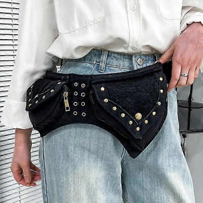 Vintage övtáska nőknek - Bohém stílusú deréktáska zsebekkel, crossbody válltáskával