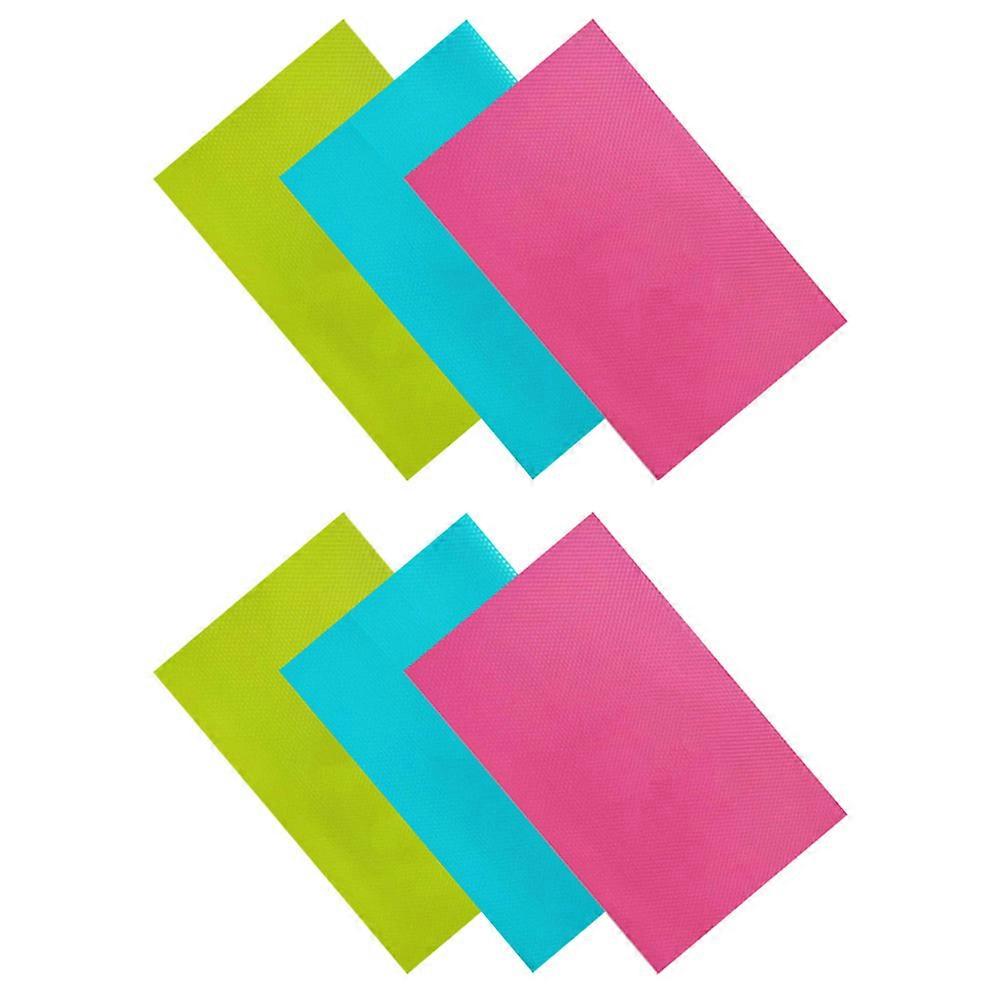 Fridge Organizer Mats Stain Resistant Refrigerator Shelf Liners Green 17.68X11.79X0.39in Water Resistant 6Pcs
