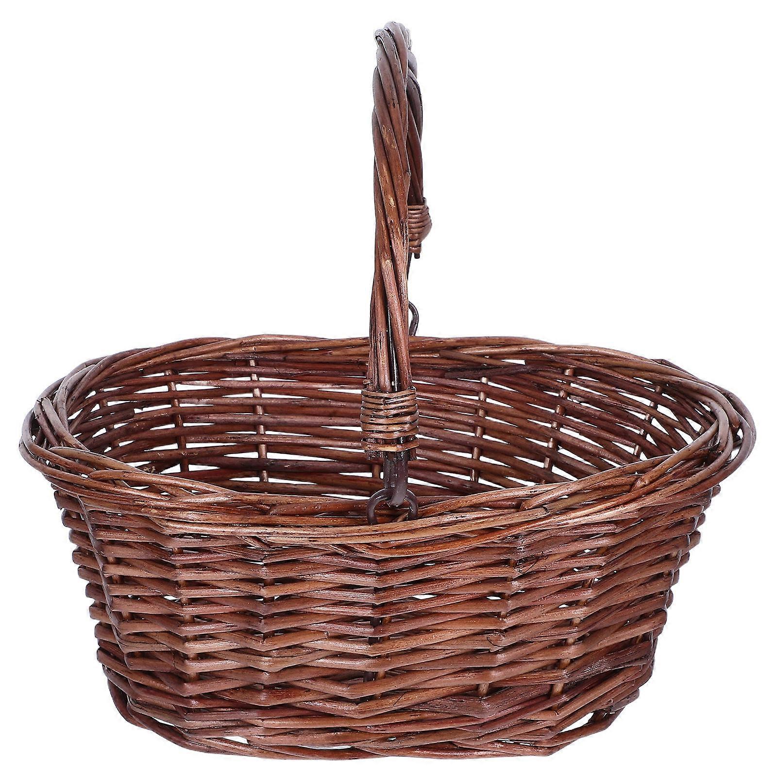Willow Weaving Basket Multi-Use Picnic Basket For Families Women 23.50X19.00X10.50CM Storage 1Pack