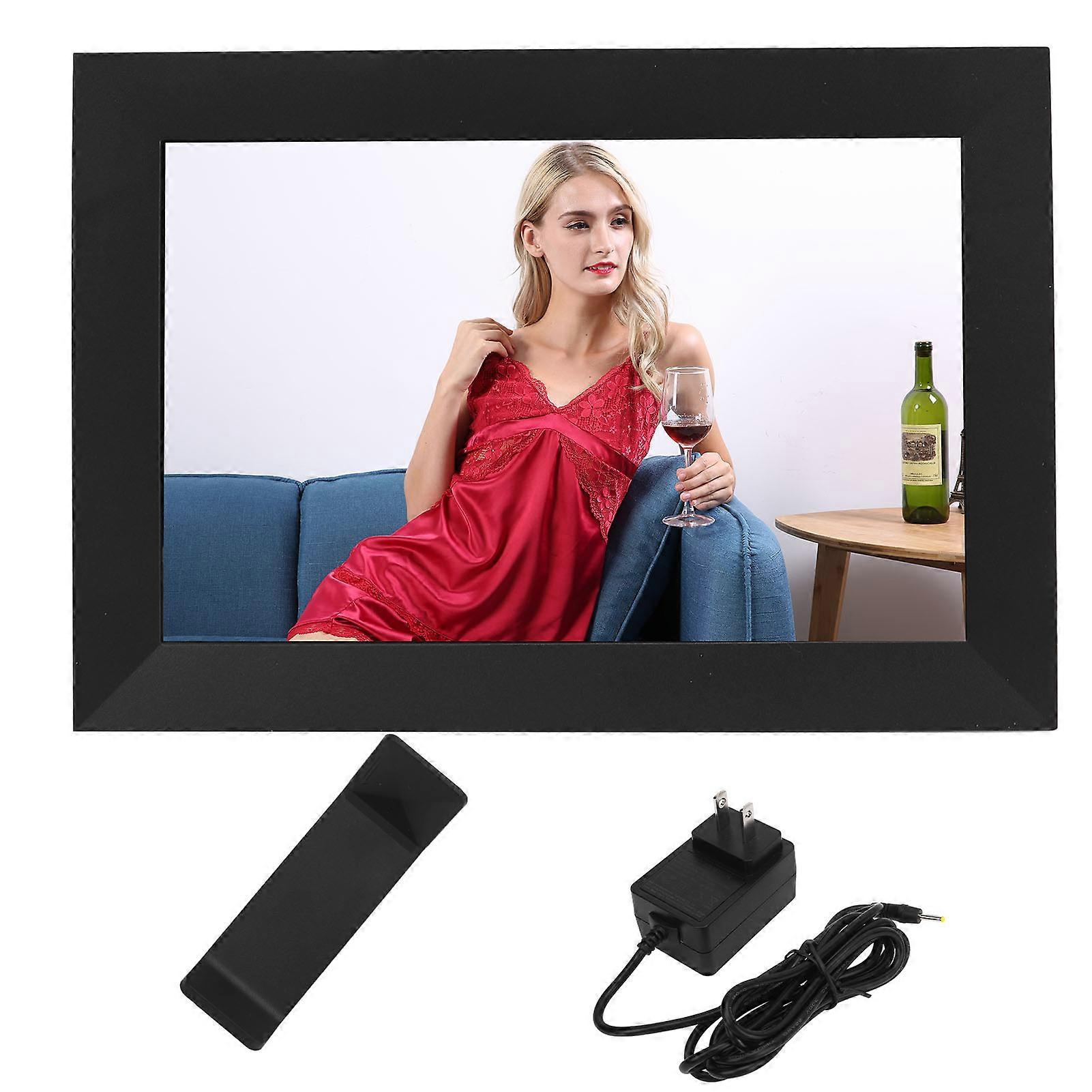 10.1 In Smart WiFi Photo Frame Stereo Effects 1280x800 100‑240V Gravity Sensing Built in 16GB Storage Digital Picture Frame for Frameo APP US Plug