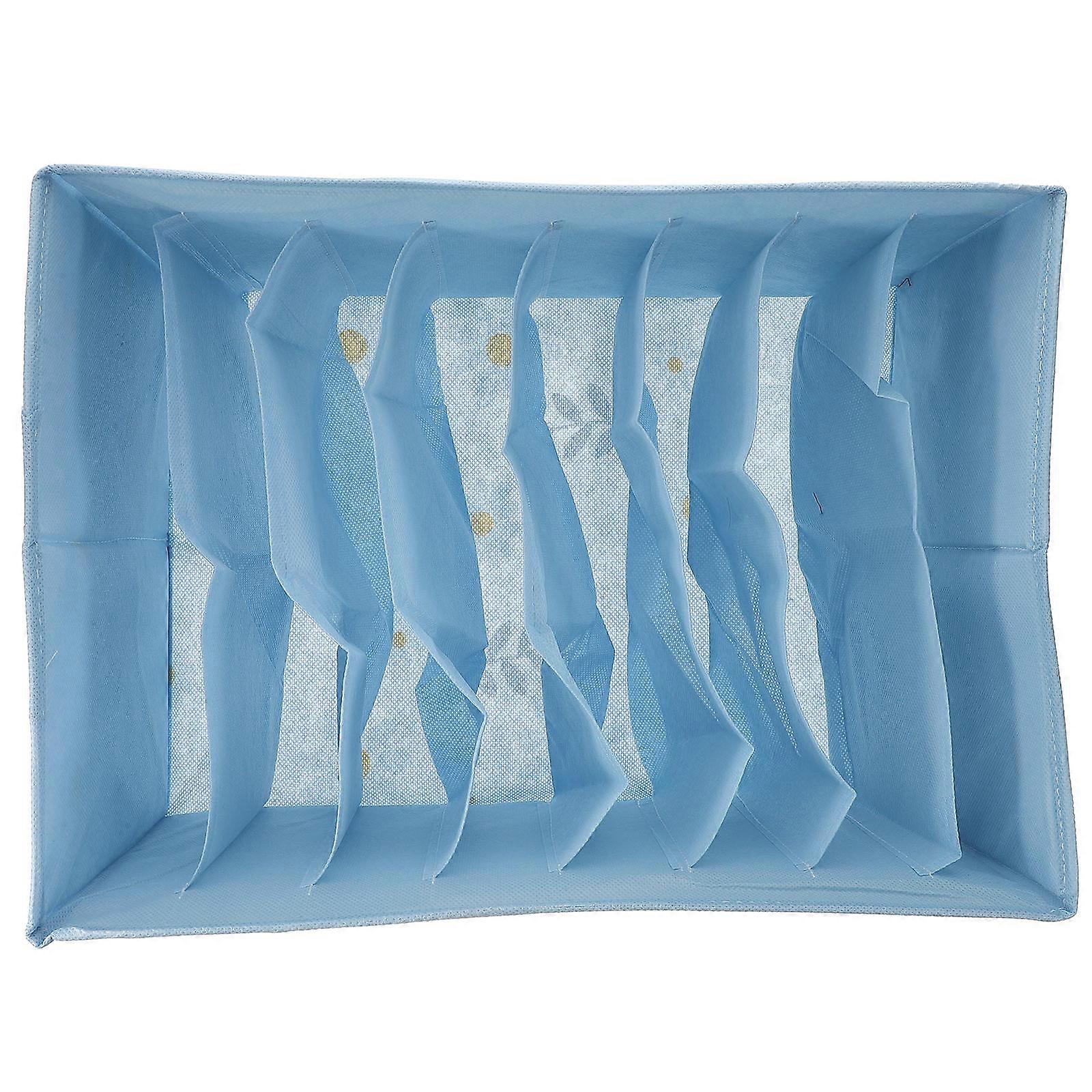 Clothes Organizer Multi-Grid Storage Blue Foldable Home Organization 1Set