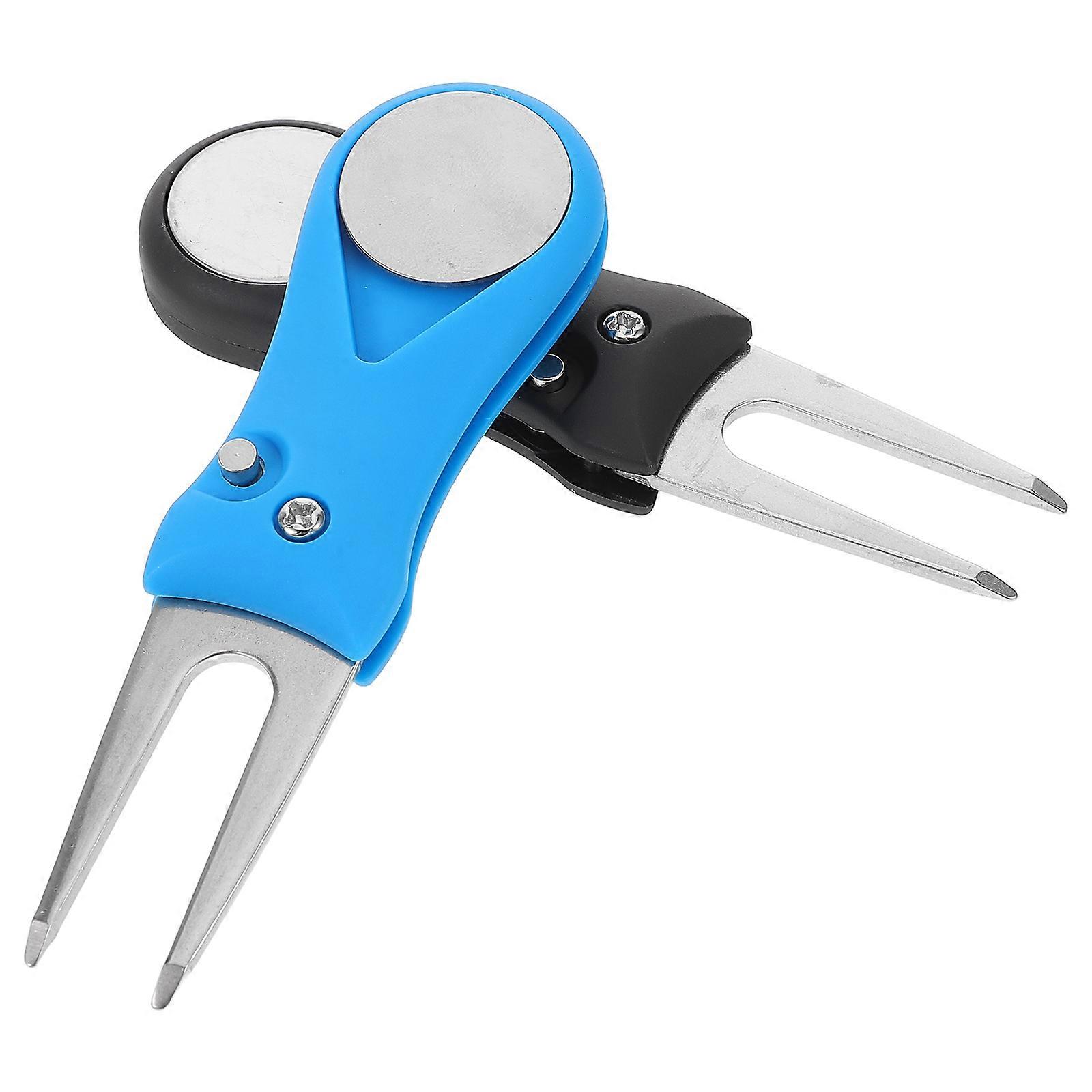 Golf Pitch Fork Divot Repair Tool Golf Enthusiasts 11.00X3.20X1.70CM Stainless Steel Plastic Maintaining Green Flatness 2Pcs