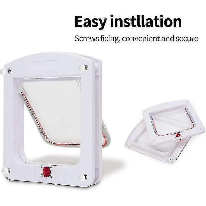 Pet Door For Cats Dogs Small Cat Door Microchip Door 4 Way Lockable Easy To Install