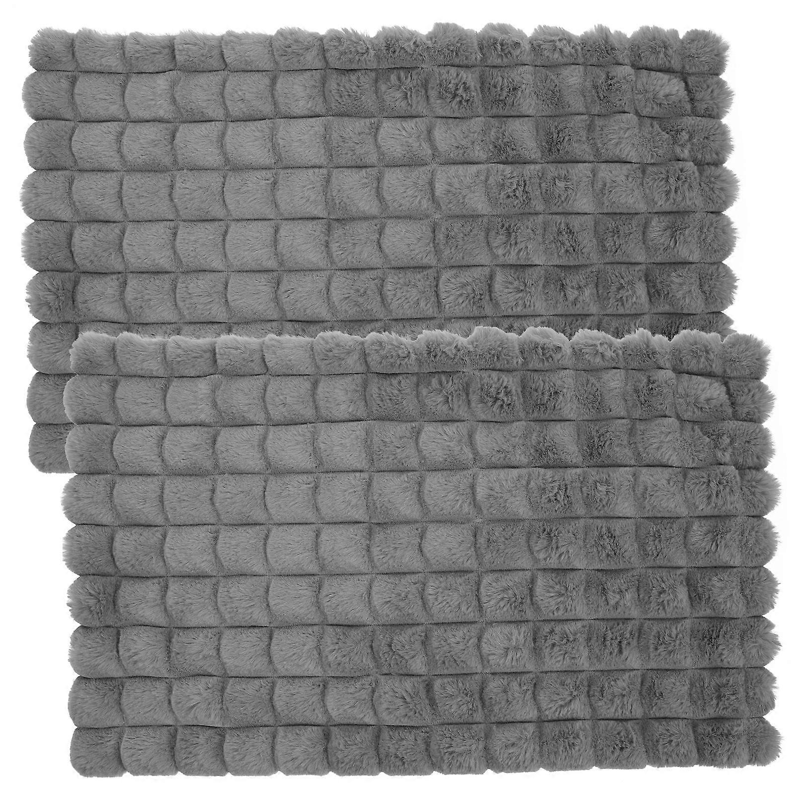 Multipurpose Furry Cushion Covers For Home Decoration Featuring Simple And Elegant Style In Grey Color Suitable For Family And Friends 2Pcs