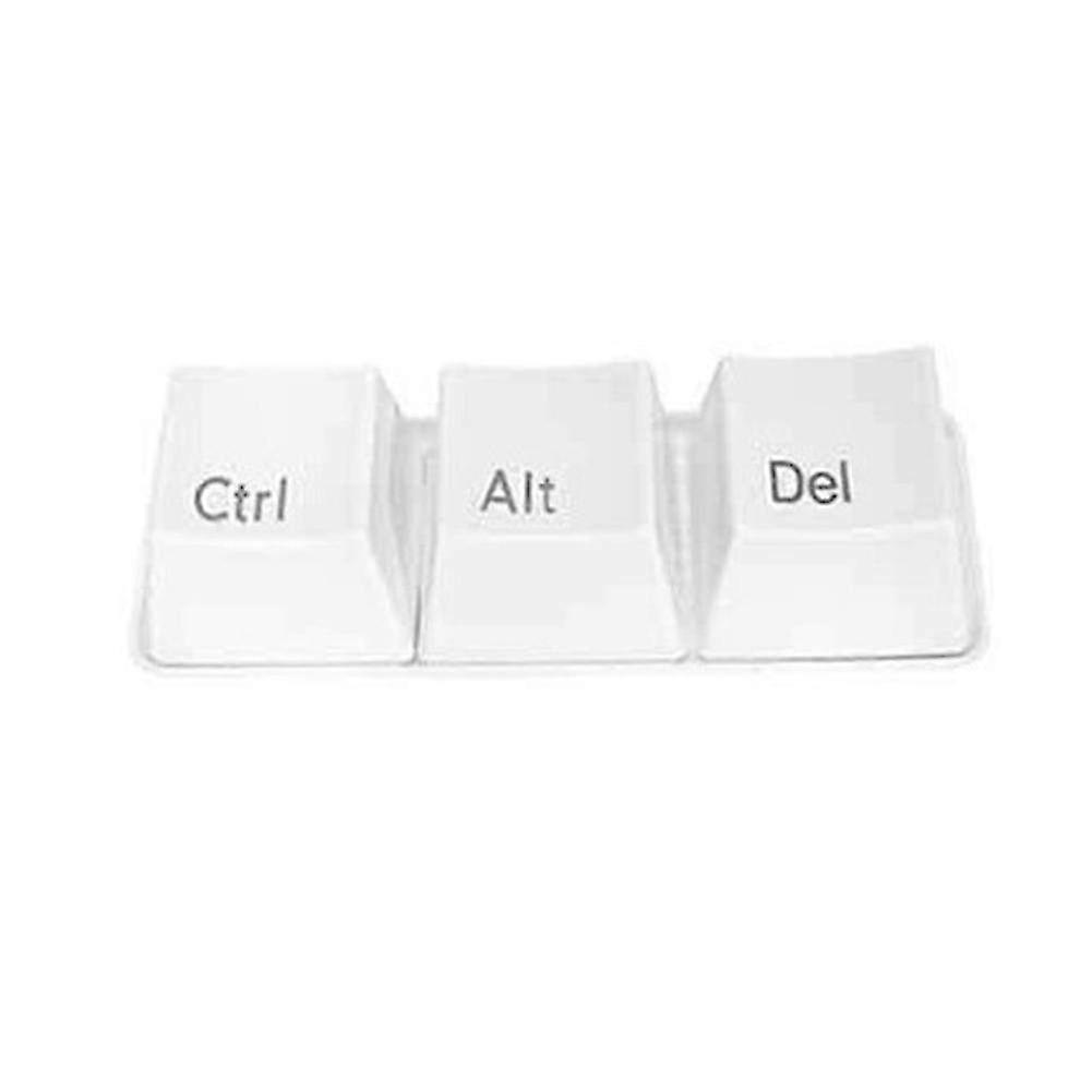 Set of 3 Keyboard Key Mugs - Ctrl, Del, Alt Coffee, Tea & Water Cups for Home & Office - Unique Gift Idea in White