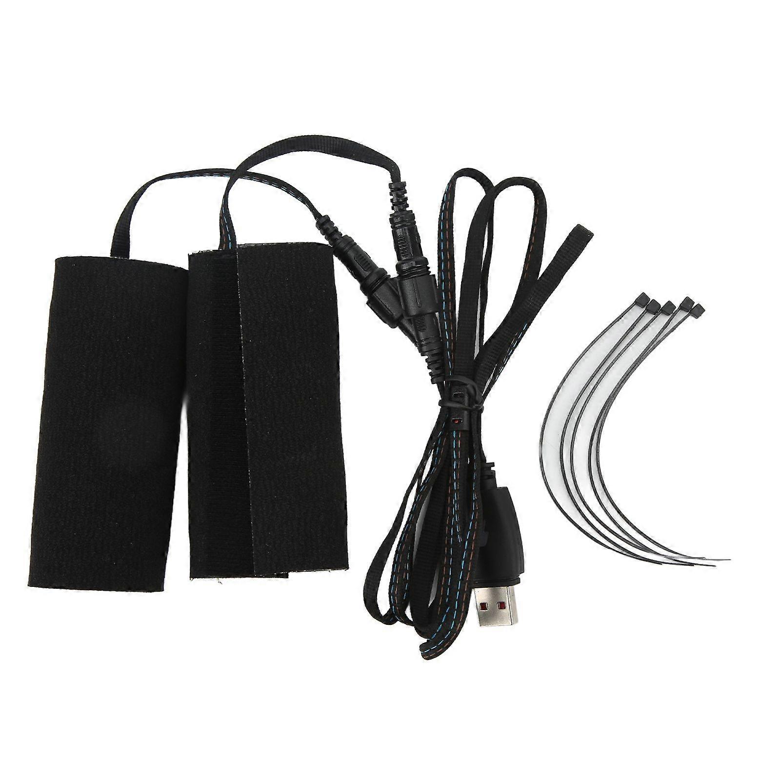 2pcs Motorcycle Heated Grip Pads Hook and Loop Fixing IP67 Waterproof DC 5V USB Port Plug In Electric Heating Pad