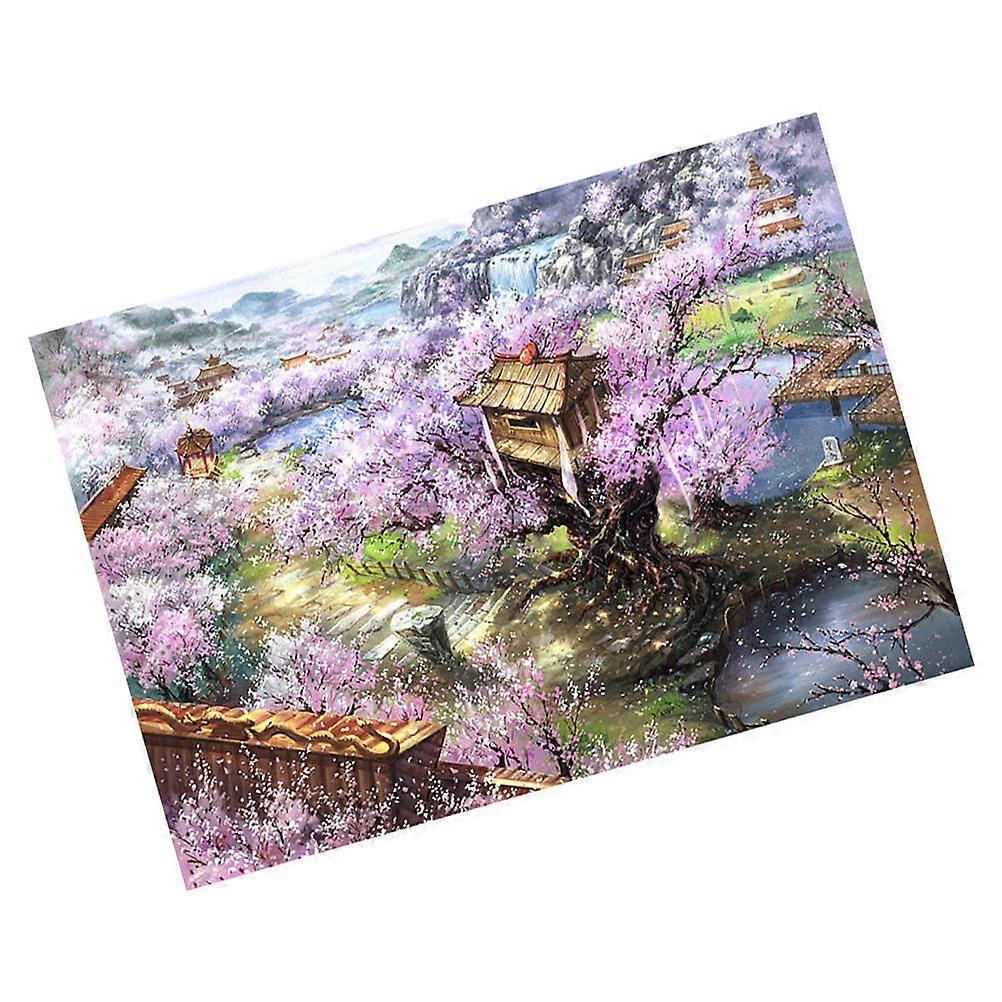 Wooden Jigsaw Puzzle Set Creative Cherry Blossom Design for Relaxation and Home Decoration
