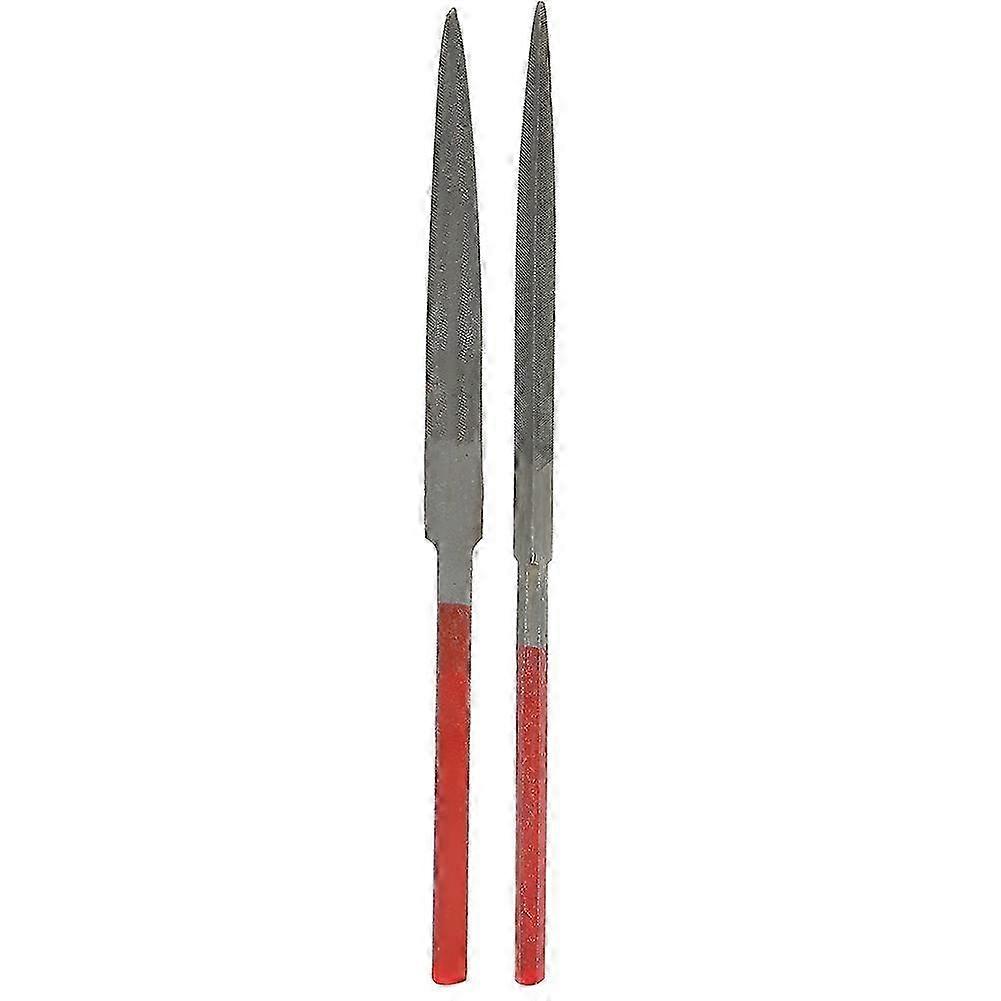 ZENGO 2pcs Files Set Red Handle Jewelry Making Processing Grinding Tool Accessory Set (Semicircle File Triangular File)