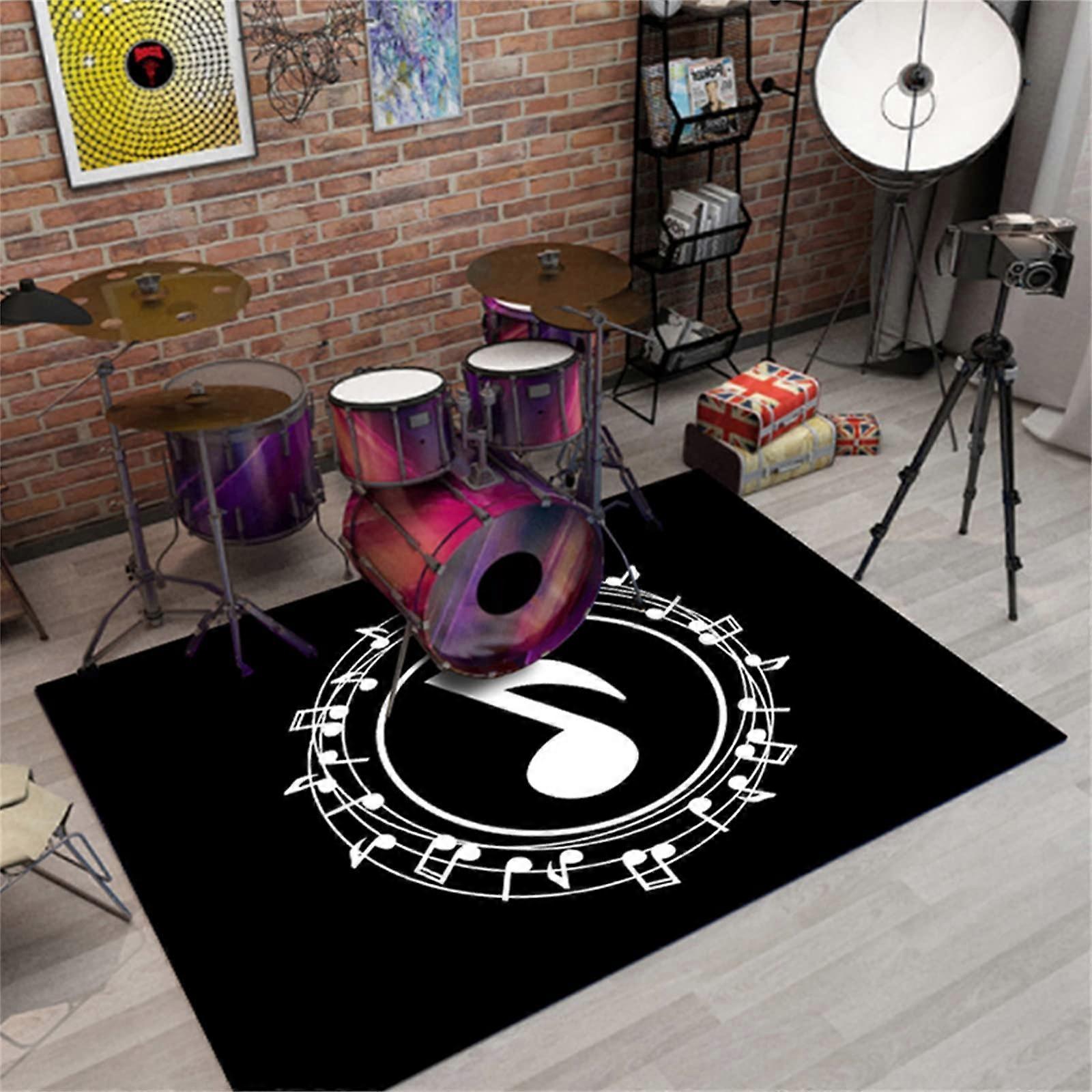Trommelteppich Rutschfeste Schalldichte Bodenmatte 80x1 cm für Musikliebhaber und Schlagzeuger Heimdekoration Teppich-Fußmatte