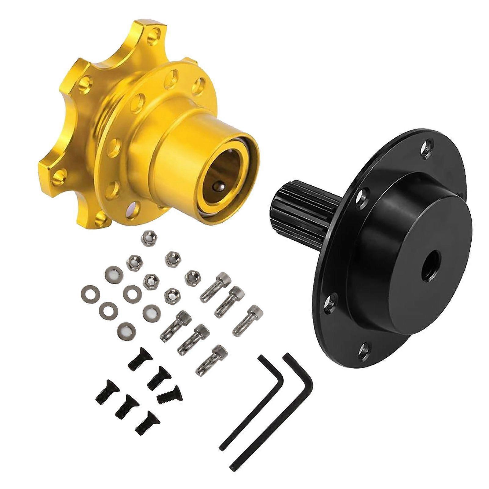 Golden Universal Car Steering Wheel Hub Adapter Quick Release Racing Adapter Snap Off Boss Kit