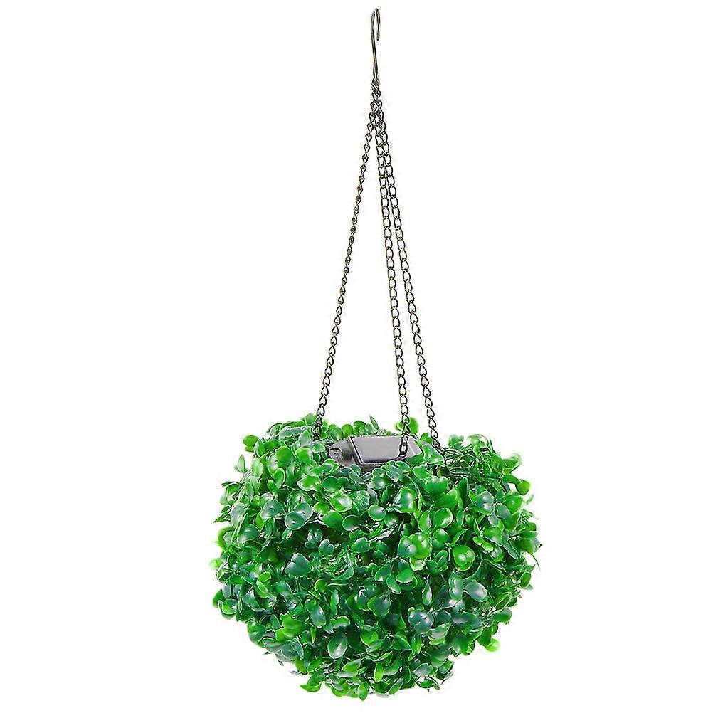 Solar Lighted Topiary Ball Green Plastic for Decor with Solar-Powered Convenience