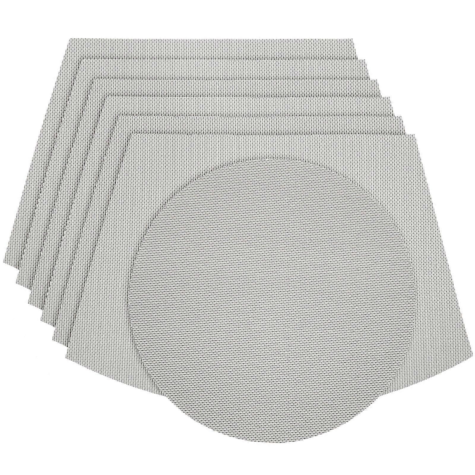 PVC Placemats for Home Use Silver Color Elegant Table Decoration with Material 7 Pieces