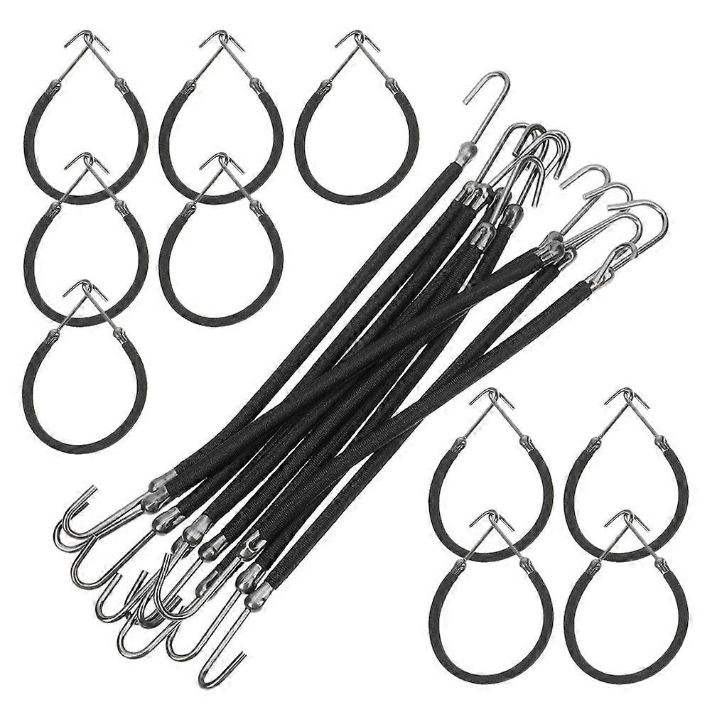 Hair Bungee Ties With Hooks Secure Ponytails Create Buns Assorted Color Iron Polyester Rubber 20Pack