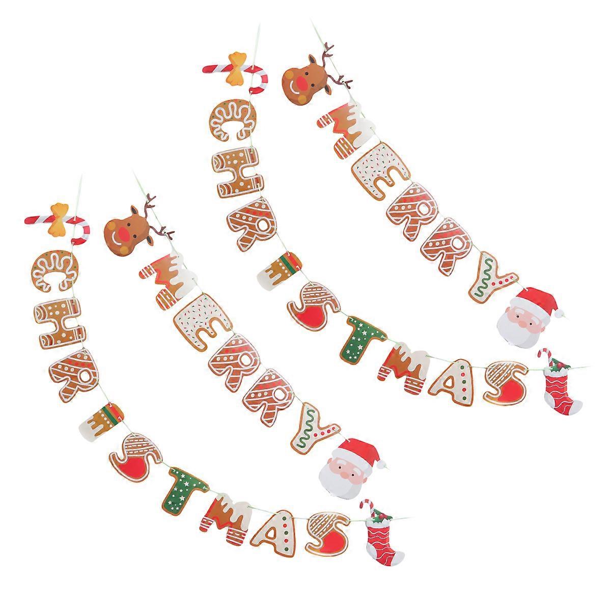 Bannière de Noël à suspendre, décoration créative multicolore