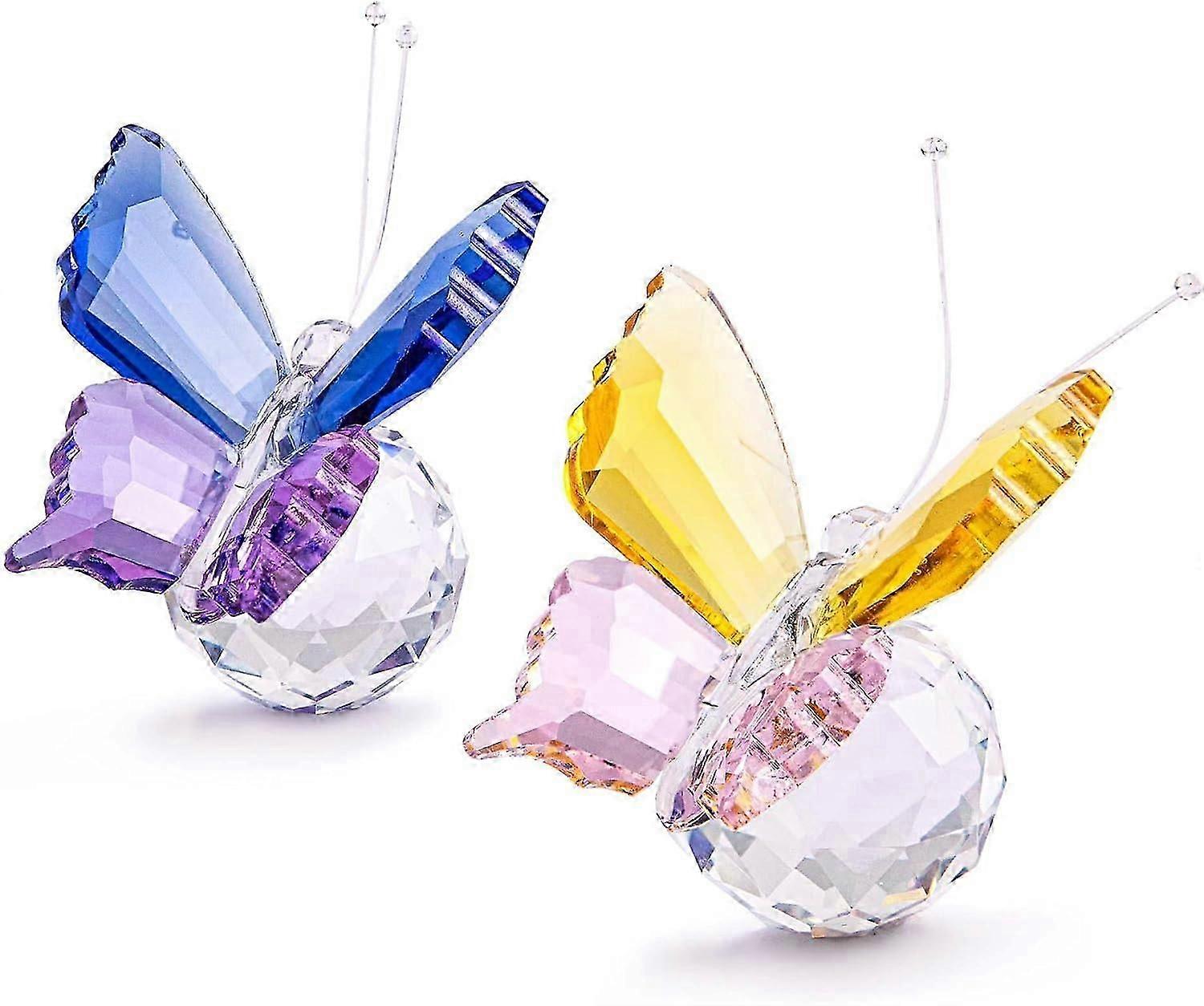 Handmade Crystal Butterfly Figurine, Glass Butterfly Statue, Table Centerpiece Decorative Paperweight
