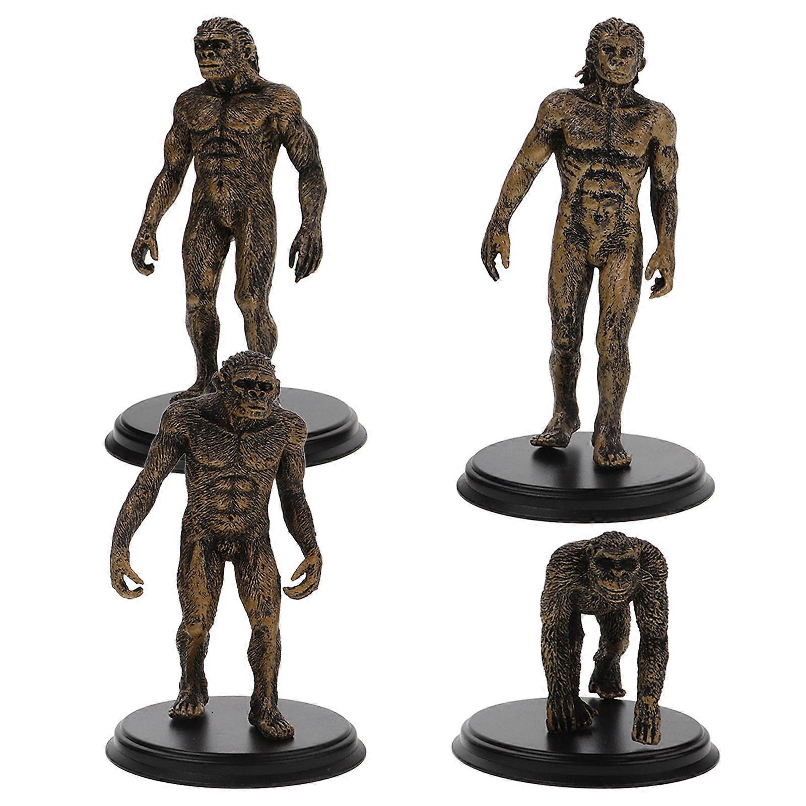 4Pcs Plastic Man Toy Teaching Tool Children Educators Collection Realistic Shape Golden