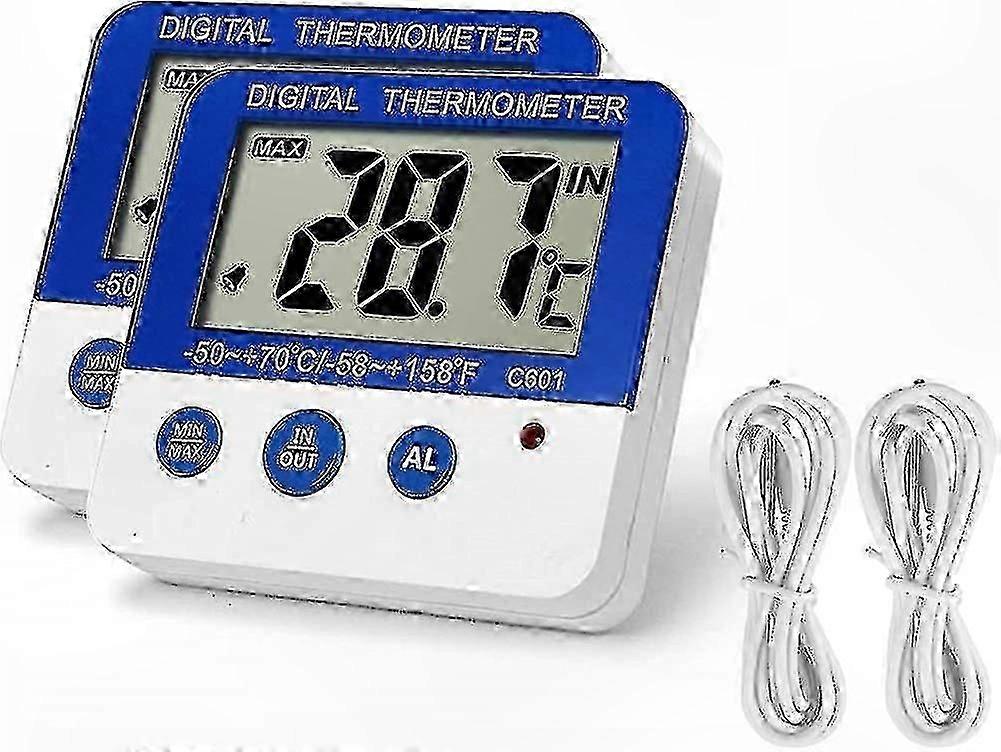 Dual Freezer Thermometer with High/Low Temp Alerts & Memory Function