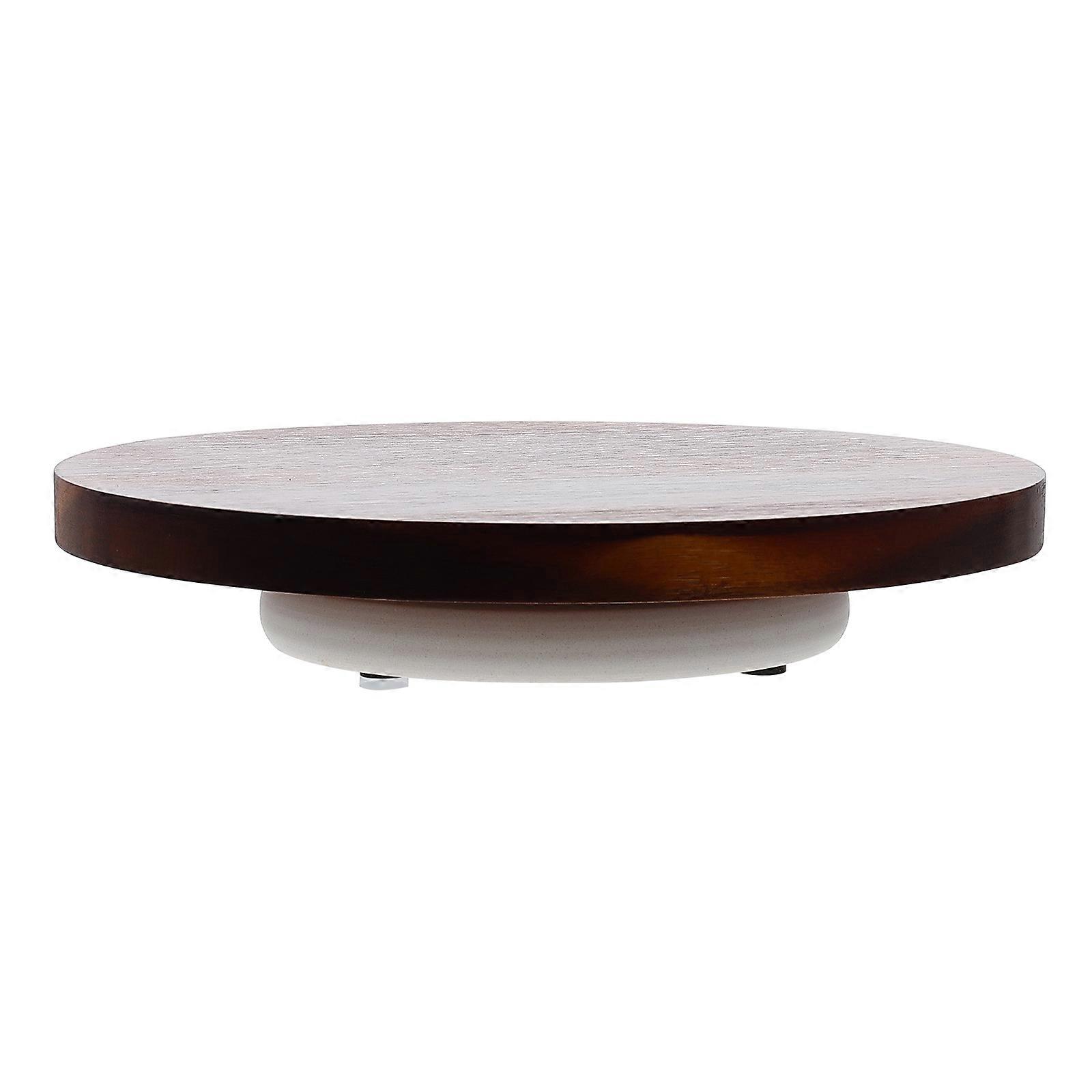 Rotating Table Server 1Pc Suitable For Bakers And Home Users With Non-Slip Features And Dark Brown Finish
