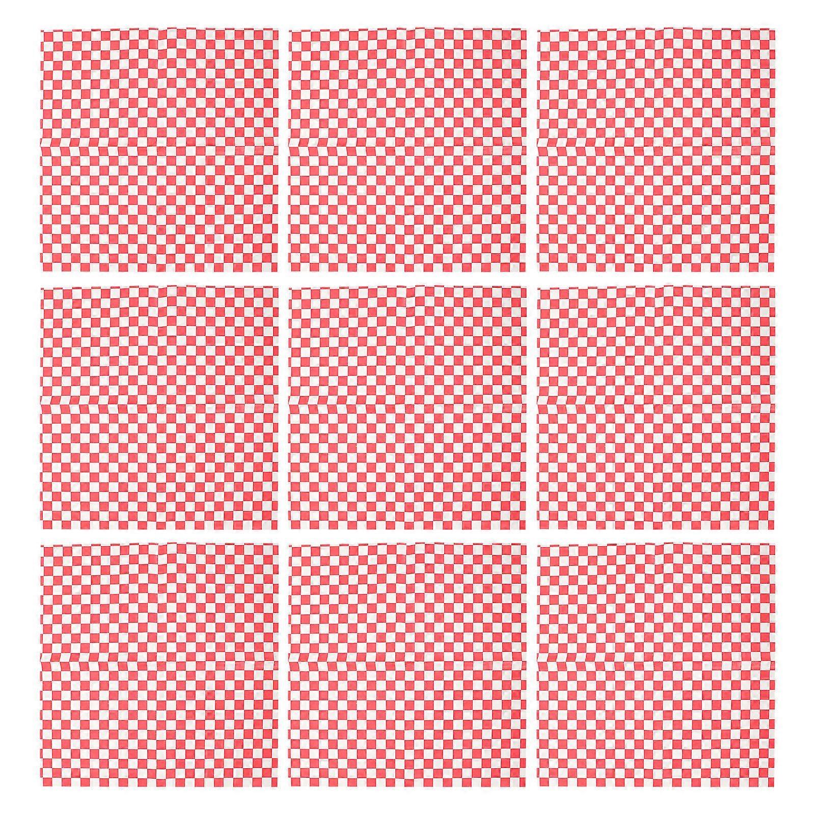 Greaseproof Baking Paper 24Pcs Oil Absorption Pads For Snack Boxes Cooking Food Storage Red