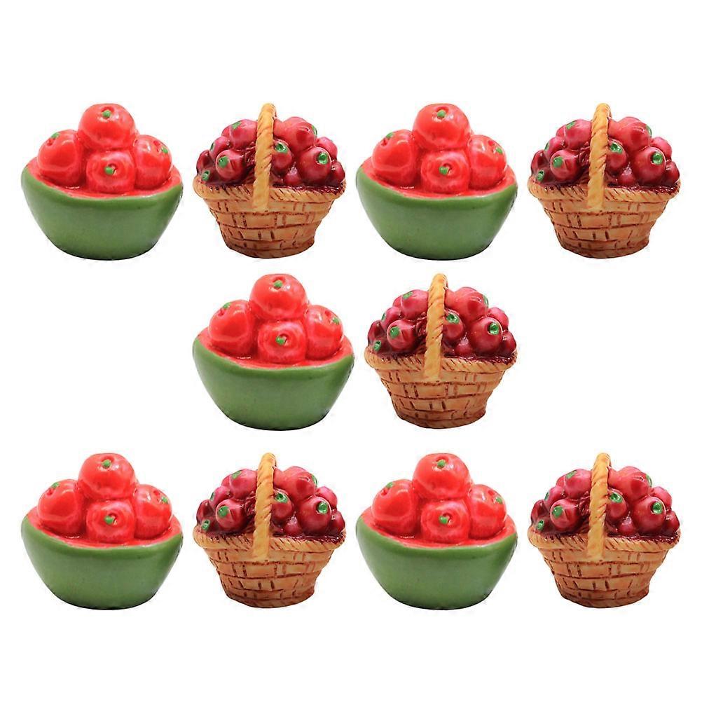10pcsミニフルーツバスケット装飾的なフルーツバスケットDIY小道具ミニハウスバスケット