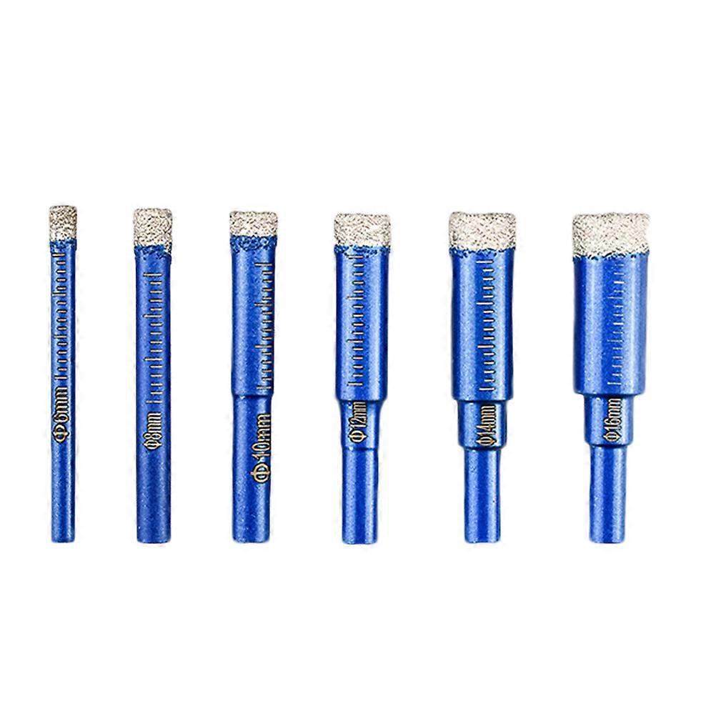 Glass Drilling Bits Set 6Pcs For Home Improvement Projects 6Mm 8Mm 10Mm 12Mm 14Mm 16Mm Cylindrical Wear Resistant